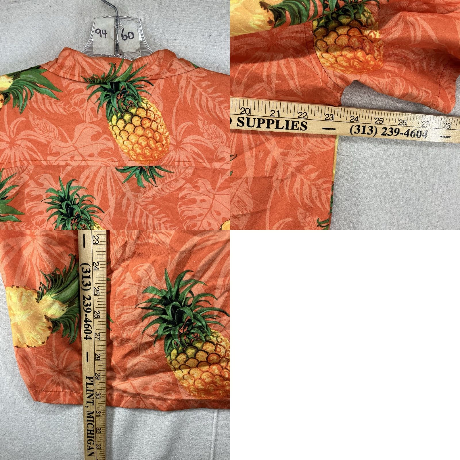 FUZZI VINTAGE Uzzi Mens Hawaiian Pineapple Shirt M Regular Button-Up Short Sleeve Floral Orange Beach Retro Tropical Island 46 in Mens Size US M / EU 48-50 / 2 - 10 Thumbnail