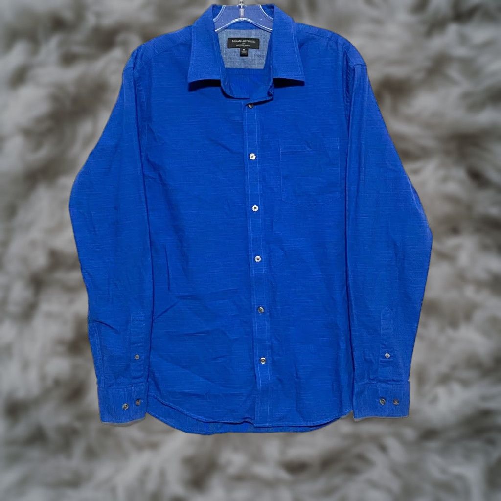 Banana Republic Banana Republic Blue Soft Wash Slim Fit Button Shirt Mens M Preppy Office Work Size US M / EU 48-50 / 2 - 1 Thumbnail