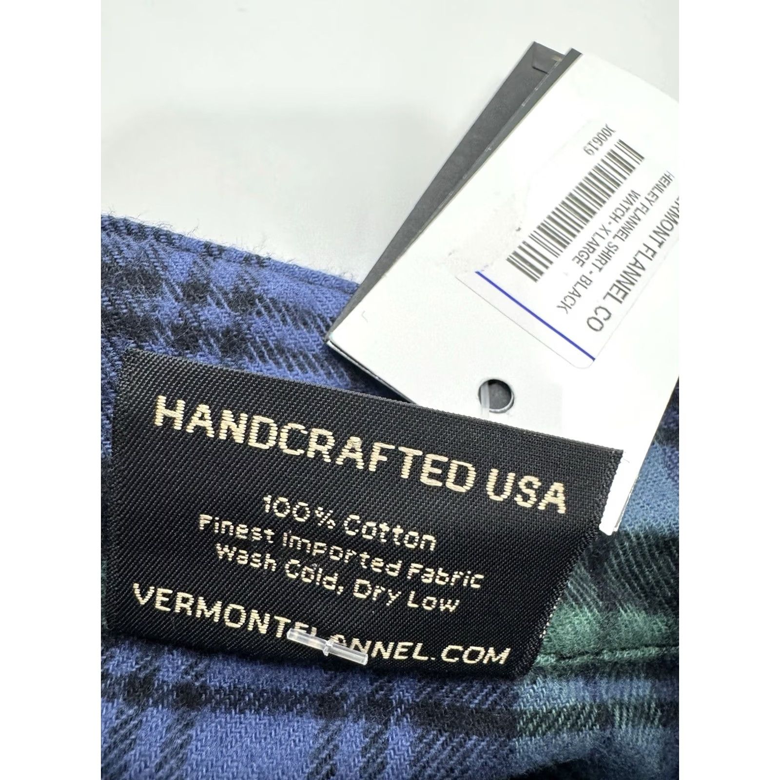 CO Vermont Flannel Co - Plaid Collarless XL Pullover Shirt Men's Blue / Green Flannel Shirt, Button-Up, Long Sleeve, Winter Plaid, W Tags New Size US XL / EU 56 / 4 - 6 Thumbnail