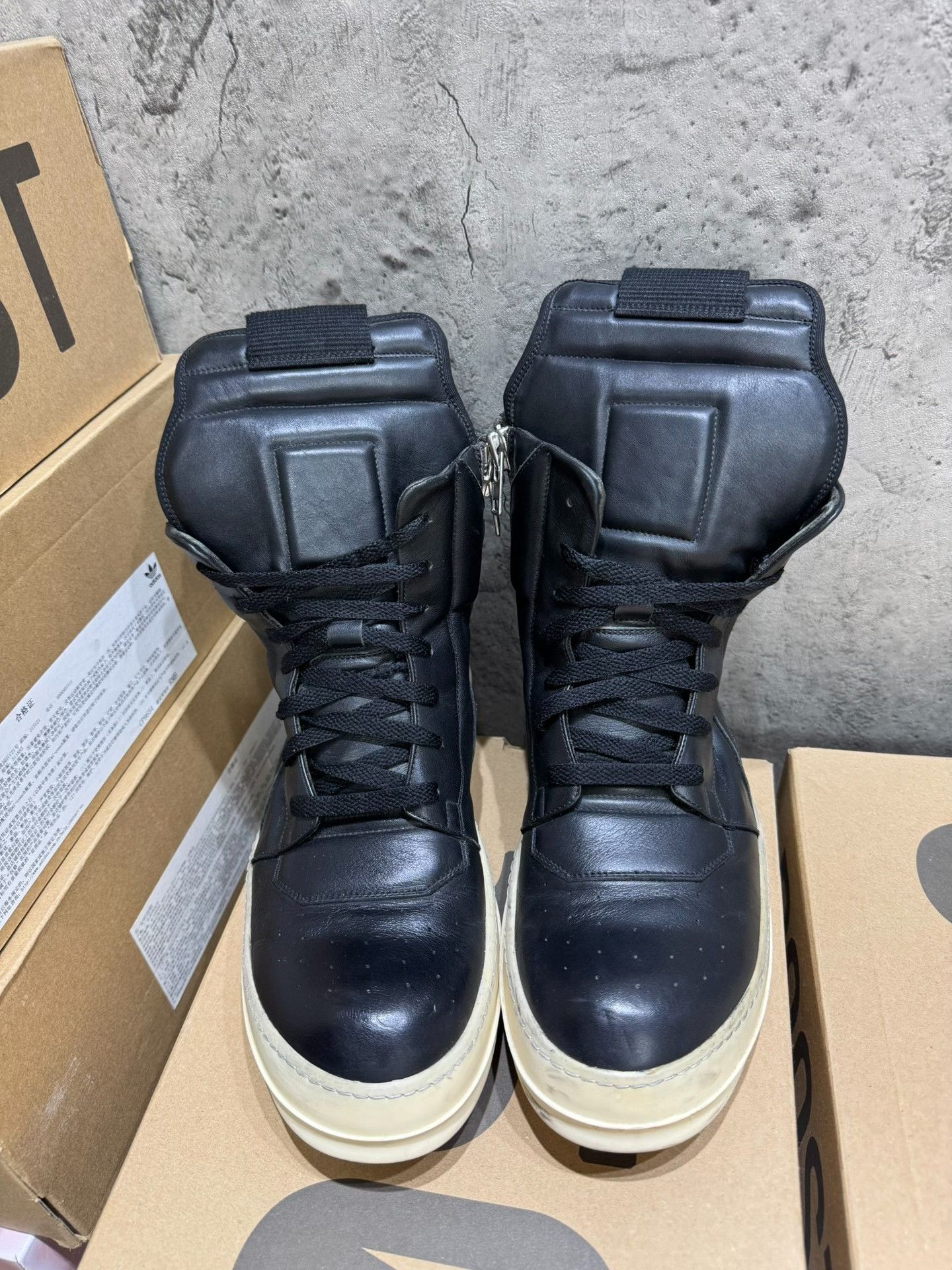 Rick Owens Rick Owens Leather Black Hitop Sneakers 41 Men Size US 8.5 / EU 41-42 - 1 Thumbnail