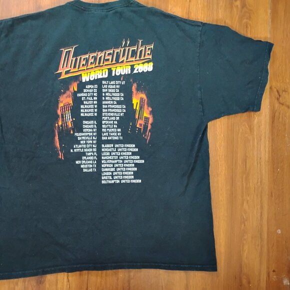 Band Tees Queensryche 2008 World Tour T-Shirt Size US XXL / EU 58 / 5 - 7 Thumbnail