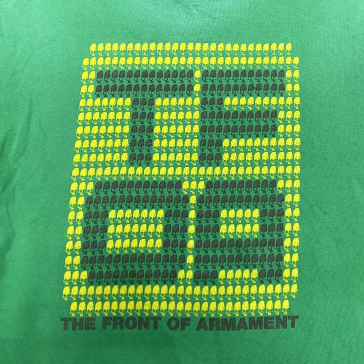 Japanese Brand TFOA Vintage Style Pixel Skull Graphic Tee Neon Green Size US M / EU 48-50 / 2 - 4 Thumbnail
