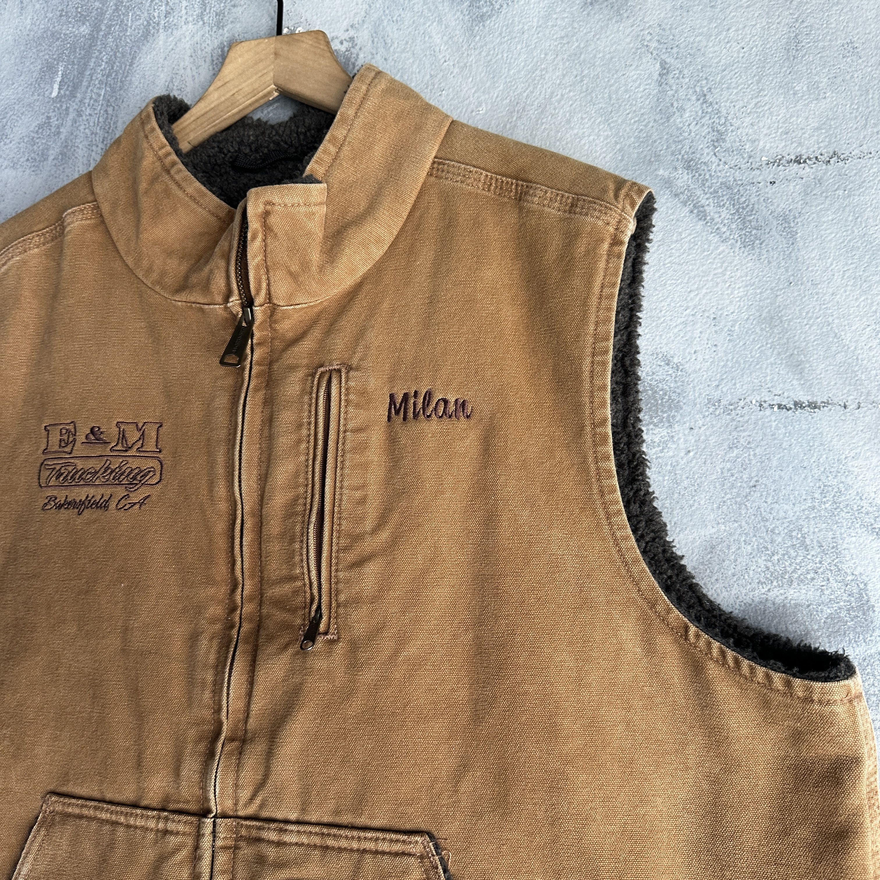 Carhartt Carhartt Sherpa Fleece Lined Vest Mens Canvas Mock Neck Size US XL / EU 56 / 4 - 5 Thumbnail