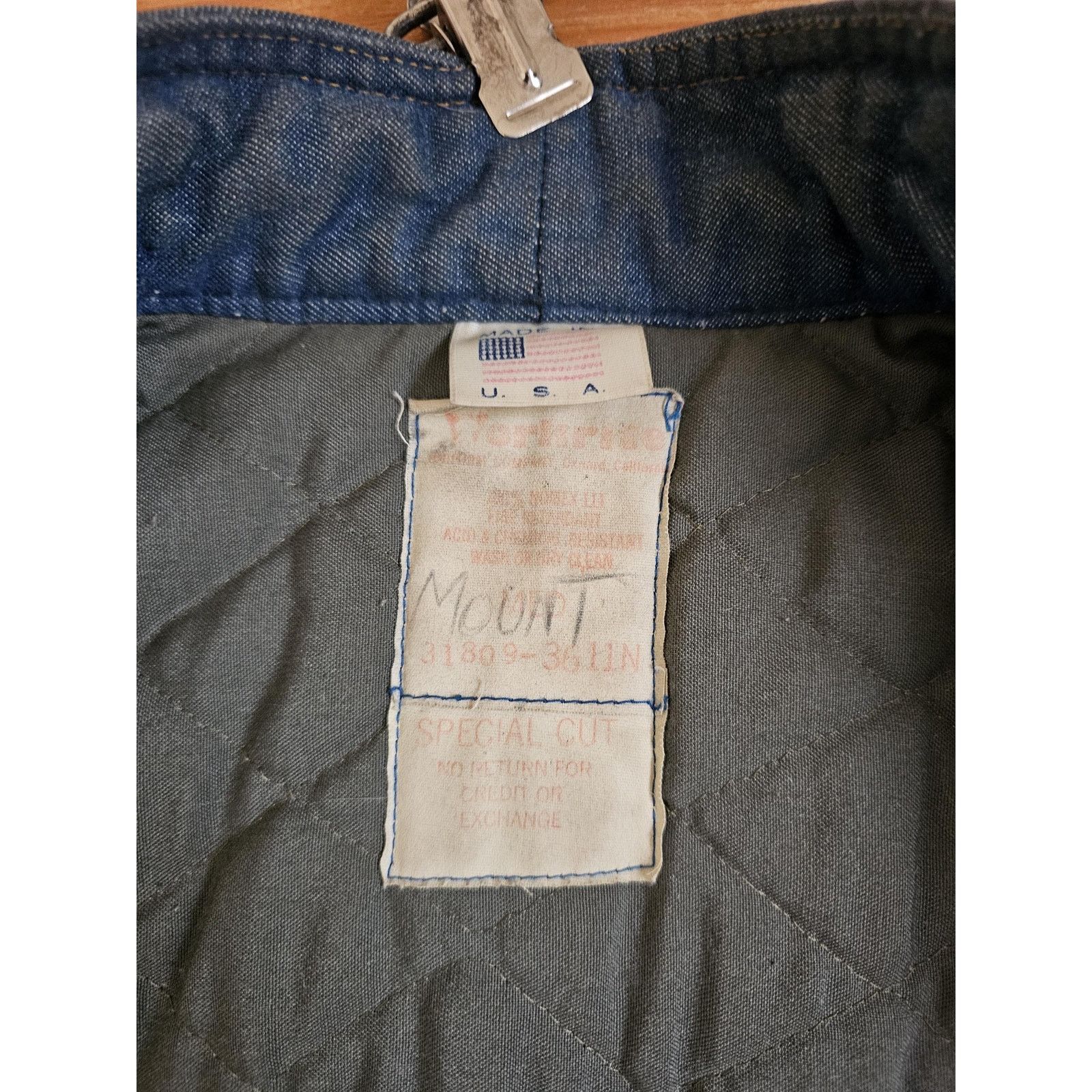 Other Workrite Quilt-Lined Denim Vest Blue Denim Zip Up Sz M 1970s Size US M / EU 48-50 / 2 - 4 Thumbnail