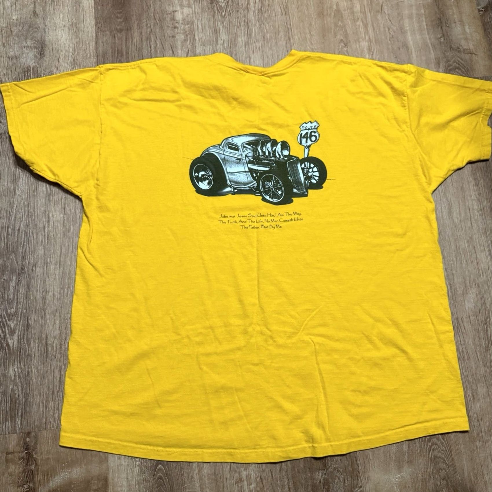 Vintage VINTAGE Jesus Tee Tshirt 90s Tripower Mens 3XL Yellow John 14:6 Tshirt Mens 3XL Yellow 90s Jesus Shirt Mens Size US XXL / EU 58 / 5 - 2 Thumbnail