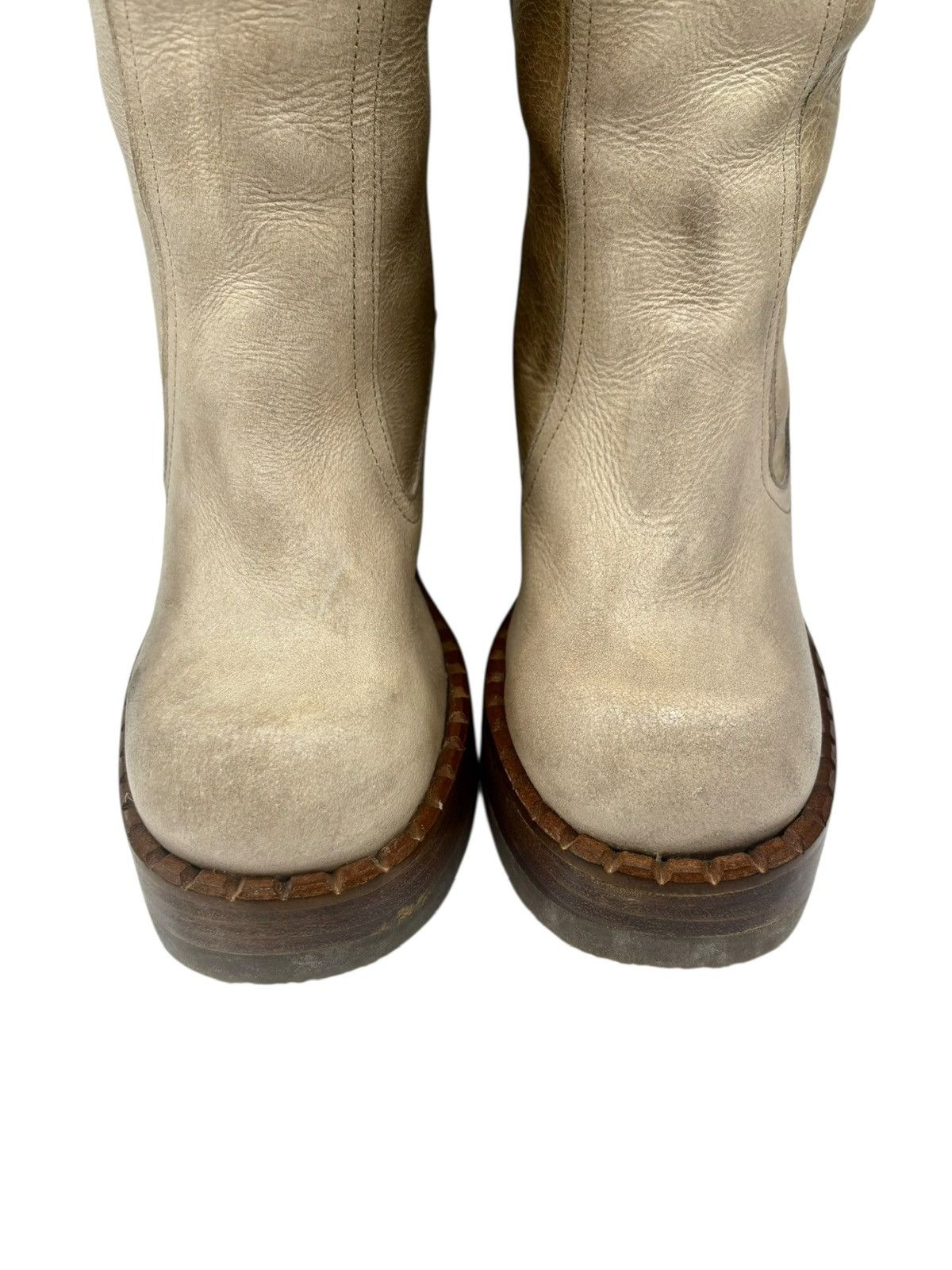 Cowboy Equipment Vintage Destroy beige block platform boots Size 36 Size US 6 / IT 36 - 3 Thumbnail