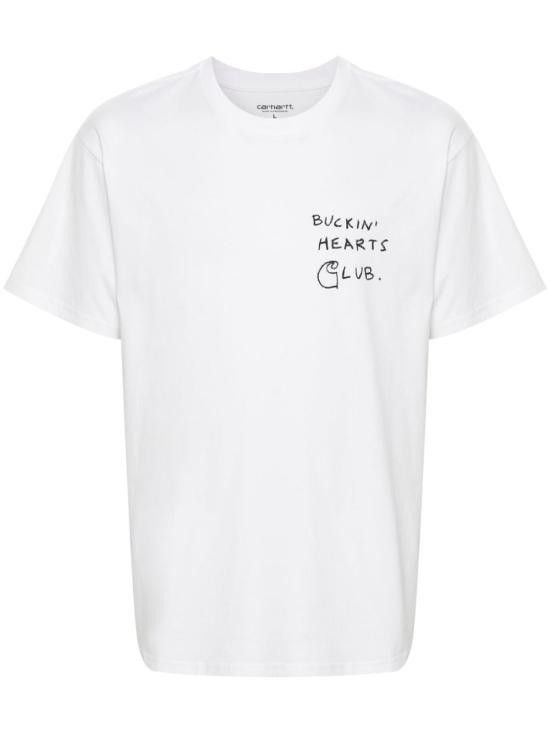 Tシャツ・カットソー CARHARTT WIP Men T-shirt White I034643 02XX Carhartt WIP Logo T-Shirt in White | SVD USA