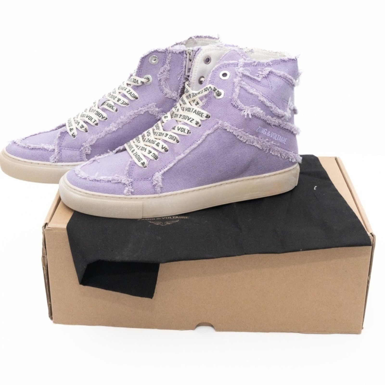 Zadig & Voltaire Zadig Voltaire. High Flash Canvas Shoes In Purple. Size US 10 / IT 40 - 2 Thumbnail