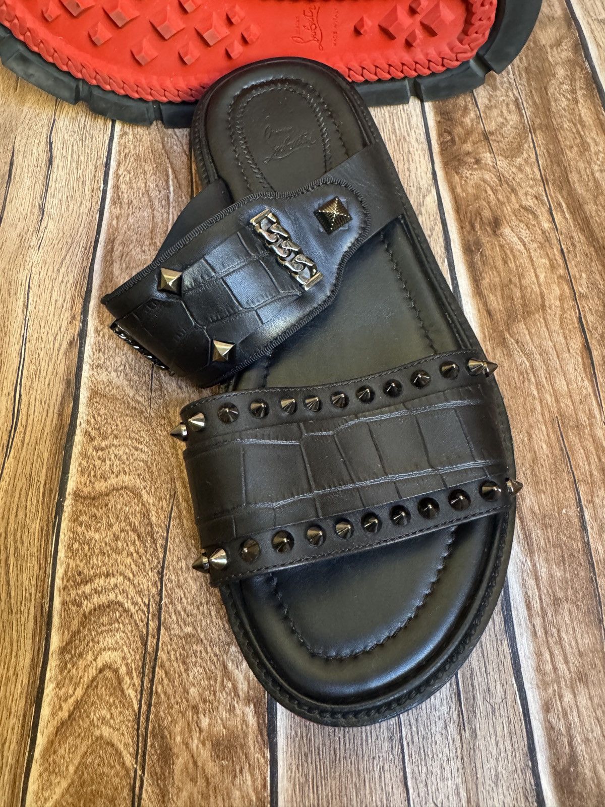 Christian Louboutin Rare Crog studded leather sandals Size US 7.5 / EU 40-41 - 16 Thumbnail