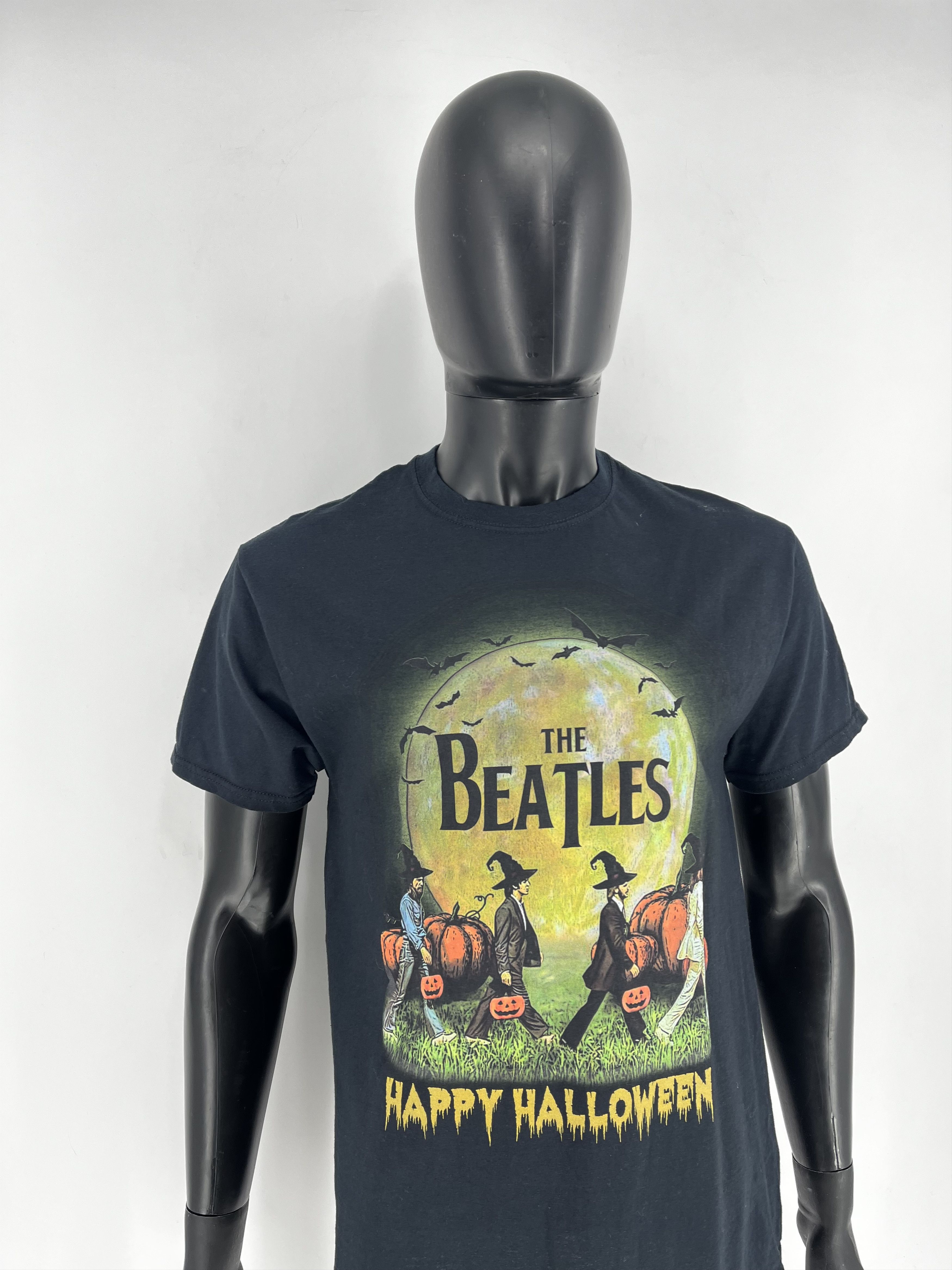 Band Tees × Vintage Vintage The Beatles Happy HalloweenThrashed Rock Streetwear Size US M / EU 48-50 / 2 - 3 Thumbnail
