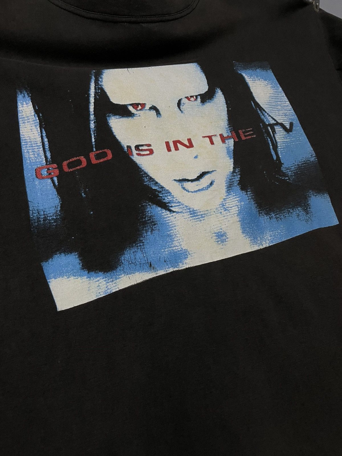 Band Tees Vintage 90s Original Marilyn Manson God Tv Sunfaded Band Tee Size US XL / EU 56 / 4 - 7 Thumbnail