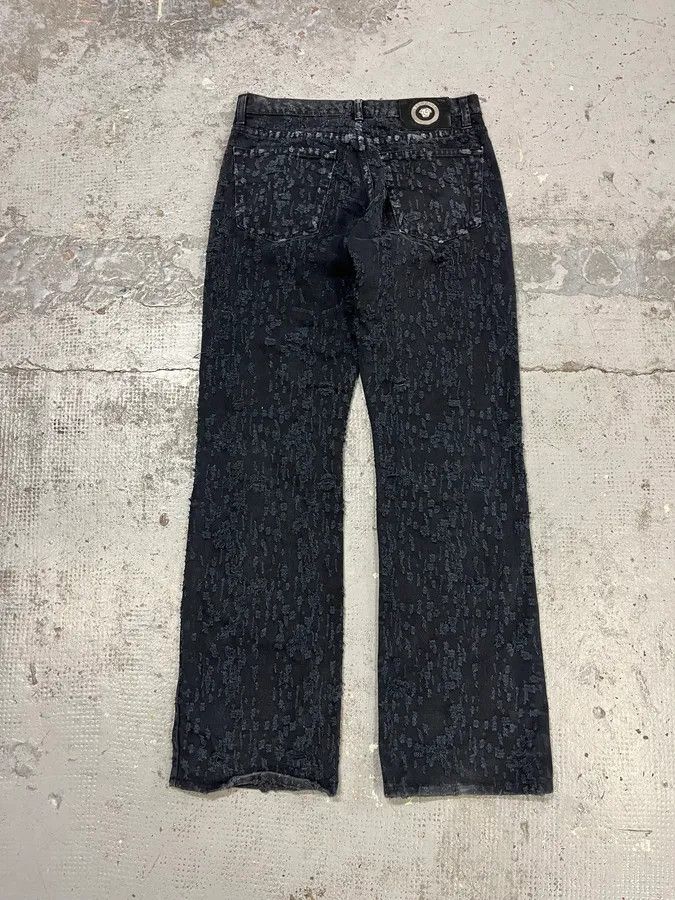 Versace SS2005 Versace Black Distressed Effect Denim Jeans Size US 30 / EU 46 - 8 Thumbnail