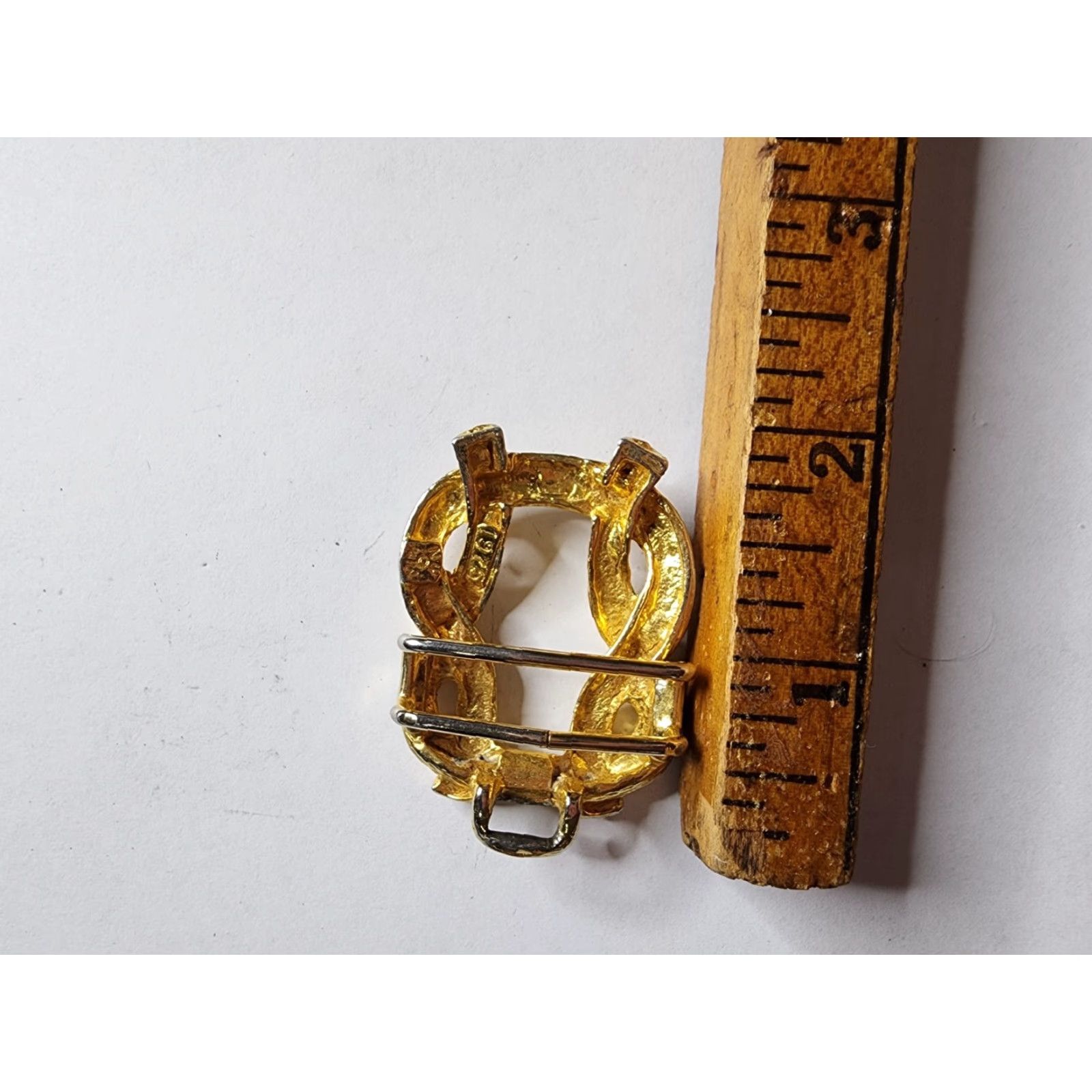 Vintage VINTAGE Mimi di N 1970s Art Deco Gold Metal Knot Belt Buckle / Scarf Slide Womens Size ONE SIZE - 5 Thumbnail