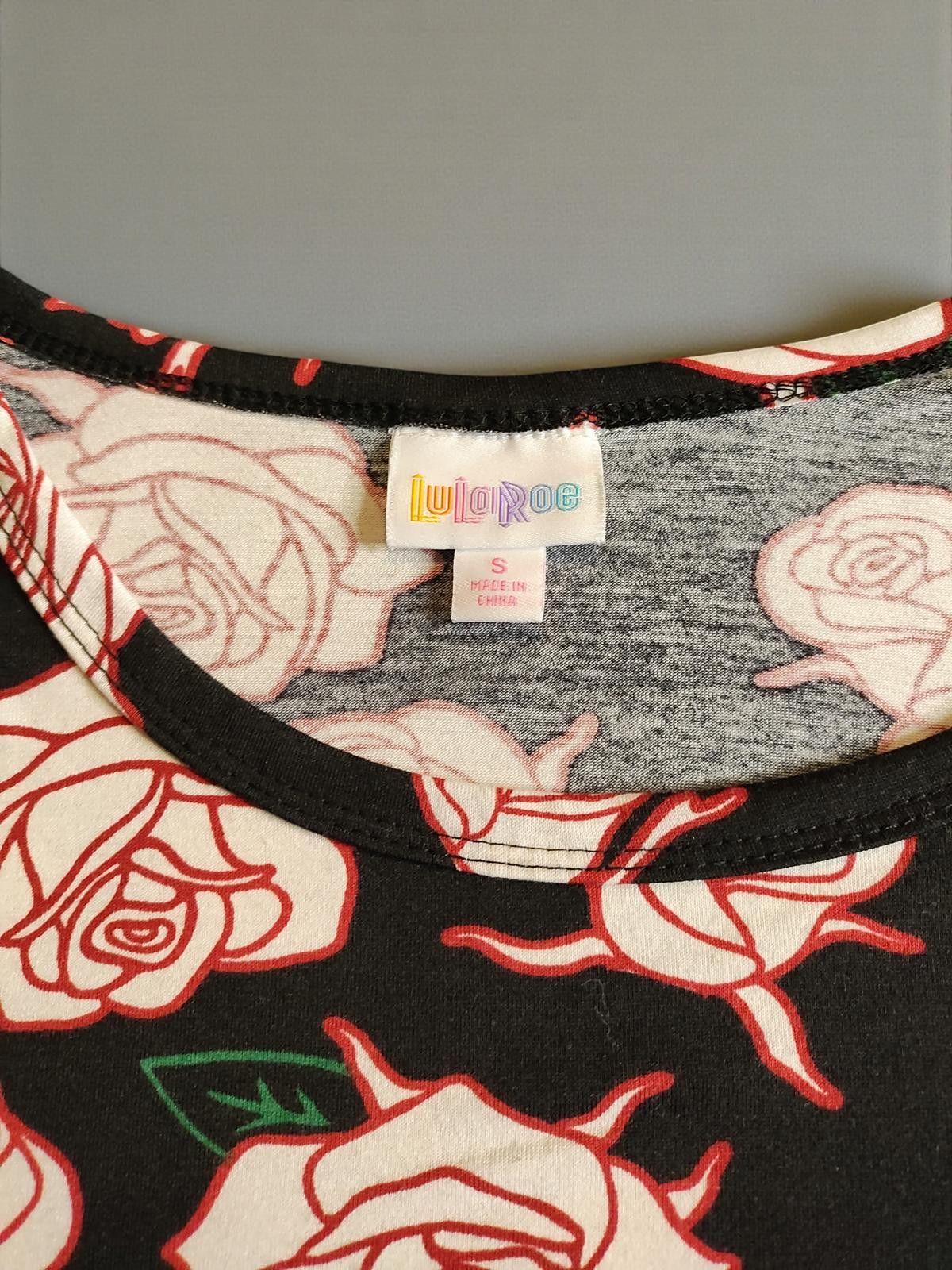 Other LuLaRoe Women's Midi Dress Size Small Black with Pink Rose Size S / US 4 / IT 40 - 8 Thumbnail