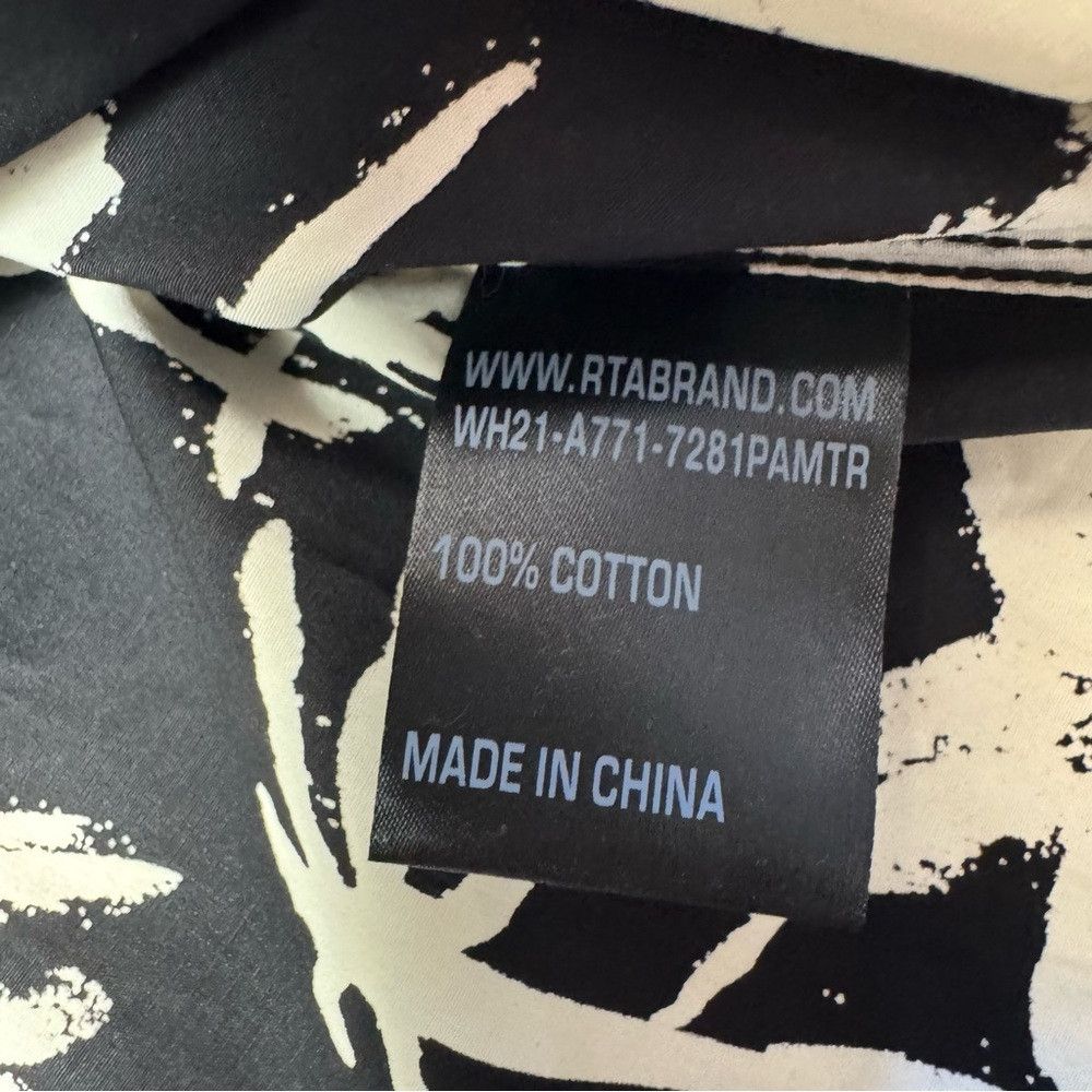 Rta NWT New RTA Sierra Print Black White Palm Cotton Shirt Size Size XS / US 0-2 / IT 36-38 - 8 Thumbnail