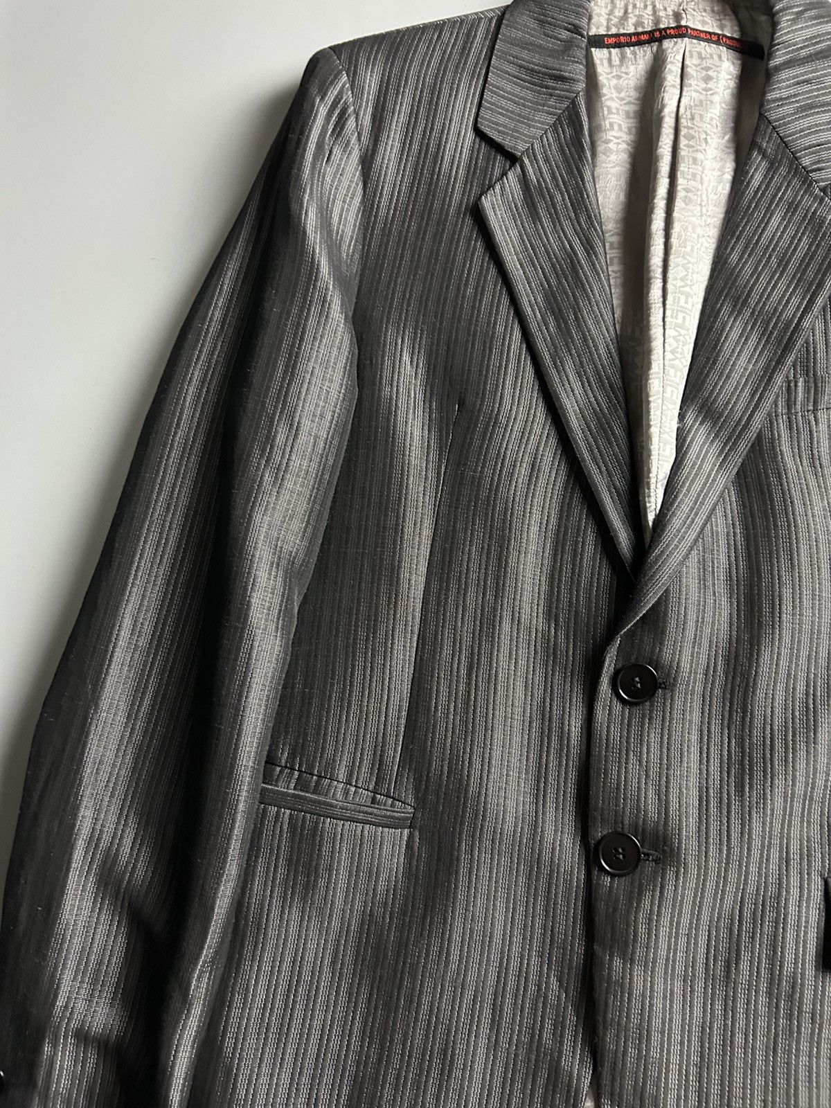 Emporio Armani Emporio Armani Striped Blazer Size 52R - 2 Thumbnail