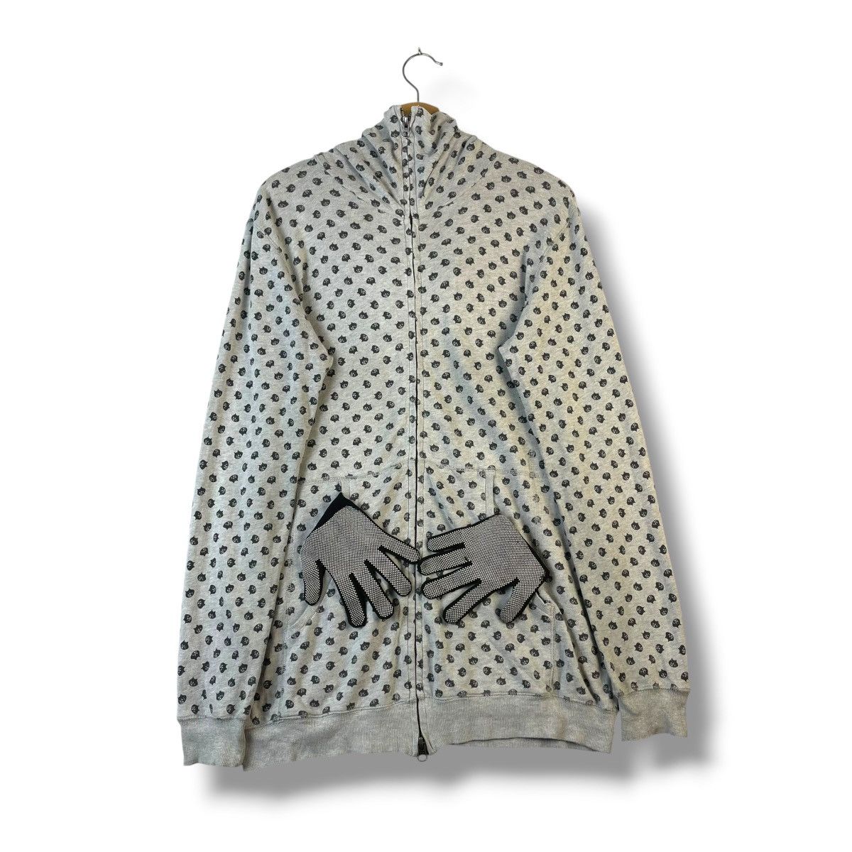 Issey Miyake 🇯🇵 NE-NET ISSEY MIYAKE FULL PRINT ZIPPER HOODIE SWEATER was Size L / US 10 / IT 46 - 3 Thumbnail