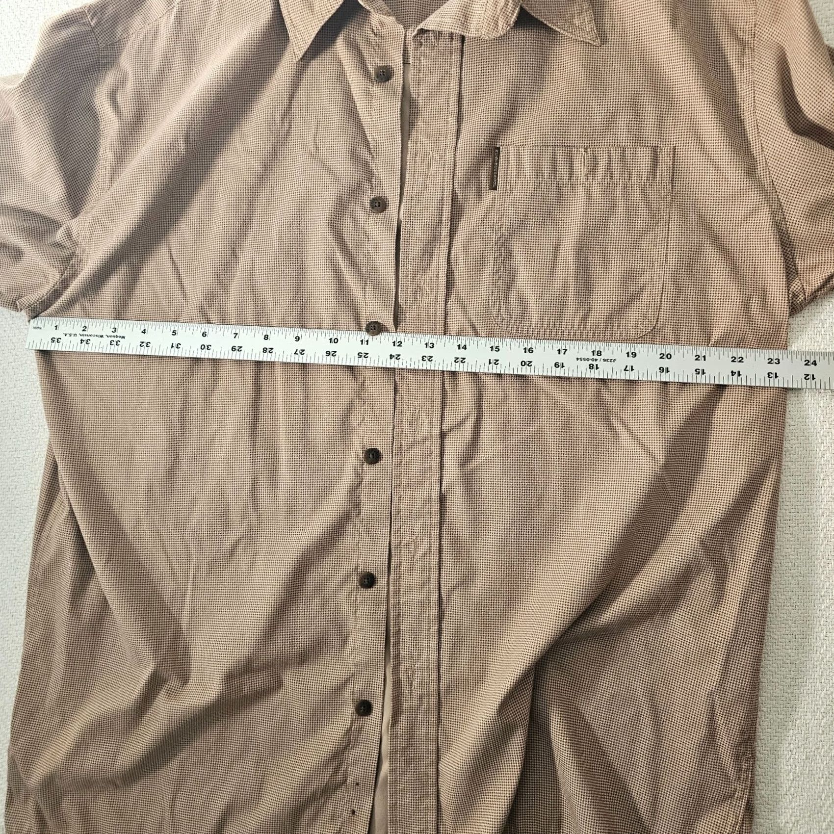 Weatherproof Weatherproof Mens L Shirt Button-Down Long Sleeve Brown Check Nylon Pocket Casual Workwear Button-Up Vintage: No Thread Size US L / EU 52-54 / 3 - 5 Thumbnail
