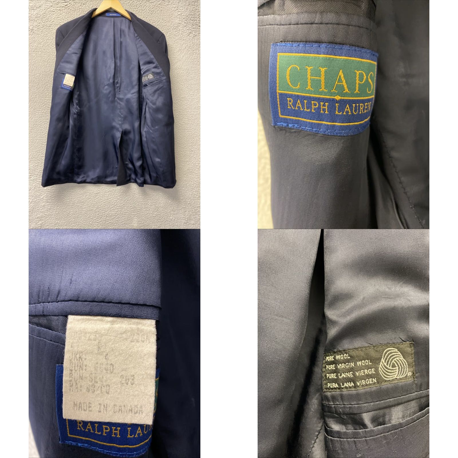 Chaps Chaps Ralph Lauren Blazer Mens 42 Navy Blue Wool Gold Button Jacket Size 42R - 9 Thumbnail