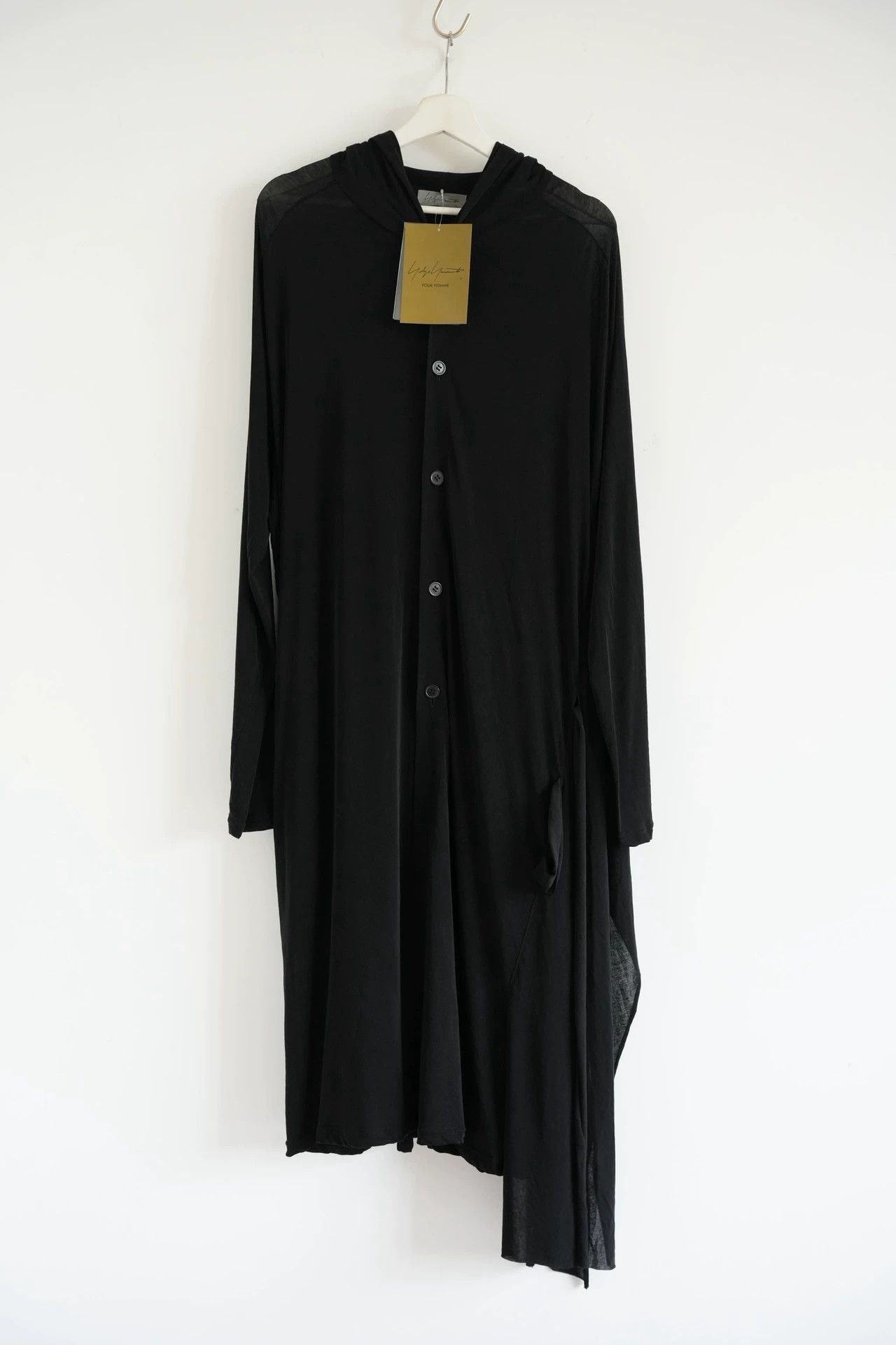 Yohji Yamamoto Yohji Yamamoto 24SS Mens Asym Hooded Long Cardigan Size US L / EU 52-54 / 3 - 1 Thumbnail