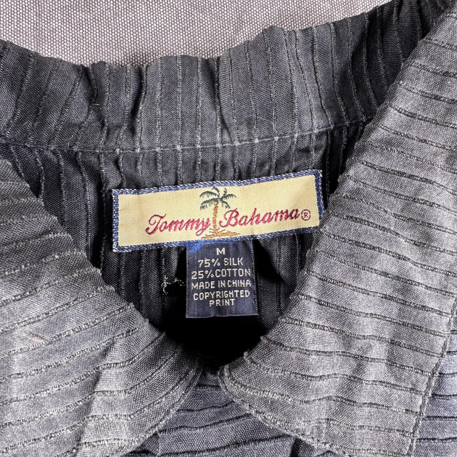 Tommy Bahama Tommy Bahama Shirt Men's M Black Silk Cotton Button Up Size US M / EU 48-50 / 2 - 2 Thumbnail