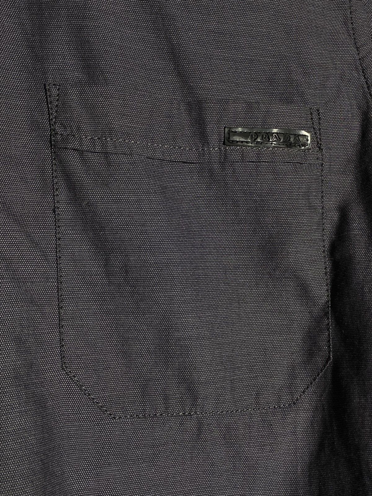 Prada Prada Dark Grey Black Tab Long Sleeve Button Up Shirt Size US M / EU 48-50 / 2 - 11 Thumbnail