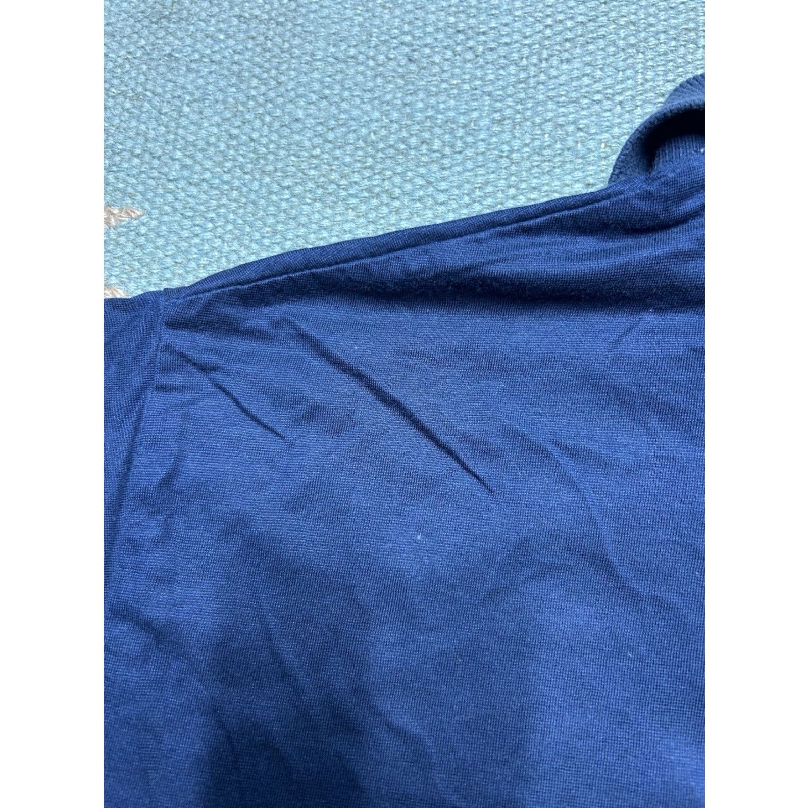 Vintage VINTAGE Polo Shirt Navy Blue 80s 90s Short Sleeve Blank Medium Men M Polyester Cotton Regular Blue Shirt Mens Size US M / EU 48-50 / 2 - 8 Thumbnail