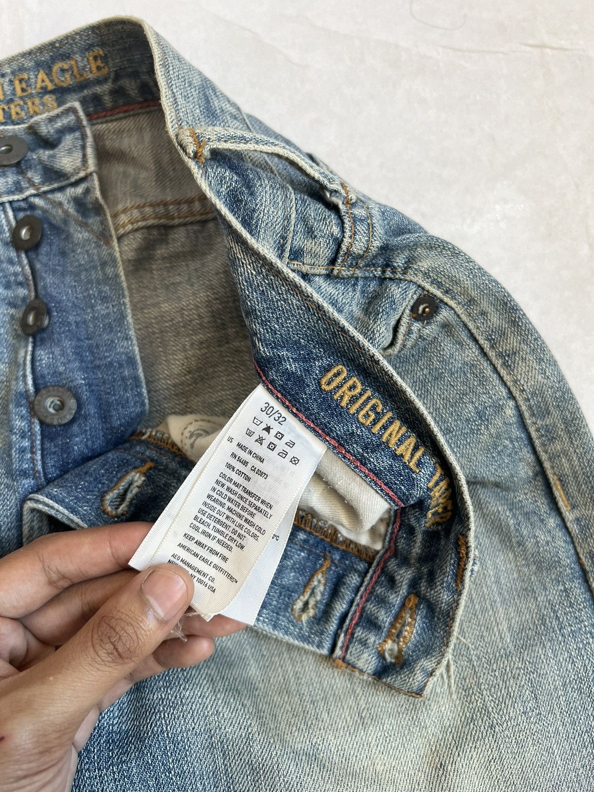 American Eagle Outfitters Vtg American Eagle Fly Button Selvedge Denim Kurt Cobain Size US 32 / EU 48 - 10 Thumbnail