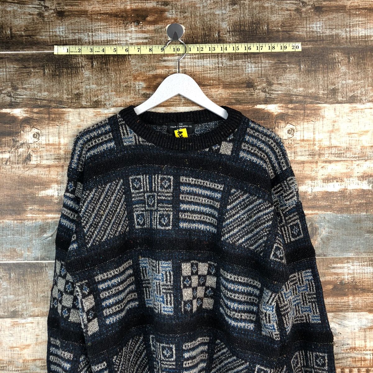 Vintage Italian vintage art Sweater Black Knitwear #A2185 Size US M / EU 48-50 / 2 - 2 Thumbnail