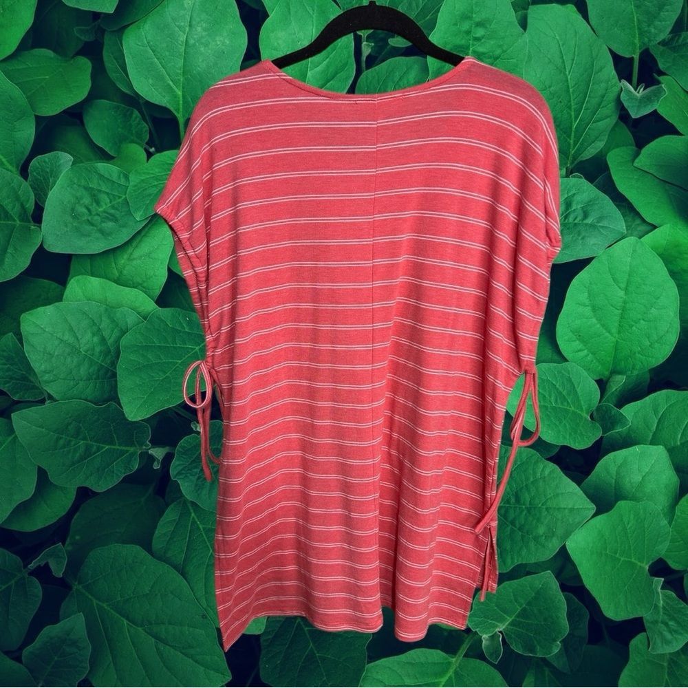 Other Coverstitched Coral Striped Tunic Top Medium Size M / US 6-8 / IT 42-44 - 2 Thumbnail