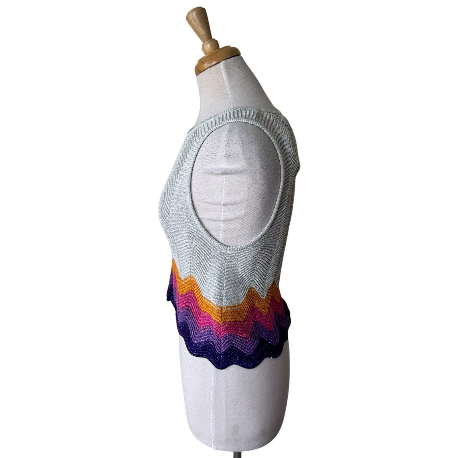 Sandro SANDRO Vallee Openwork Knit Tank Wave Pattern Mulit Size 2 Size XS / US 0-2 / IT 36-38 - 7 Thumbnail