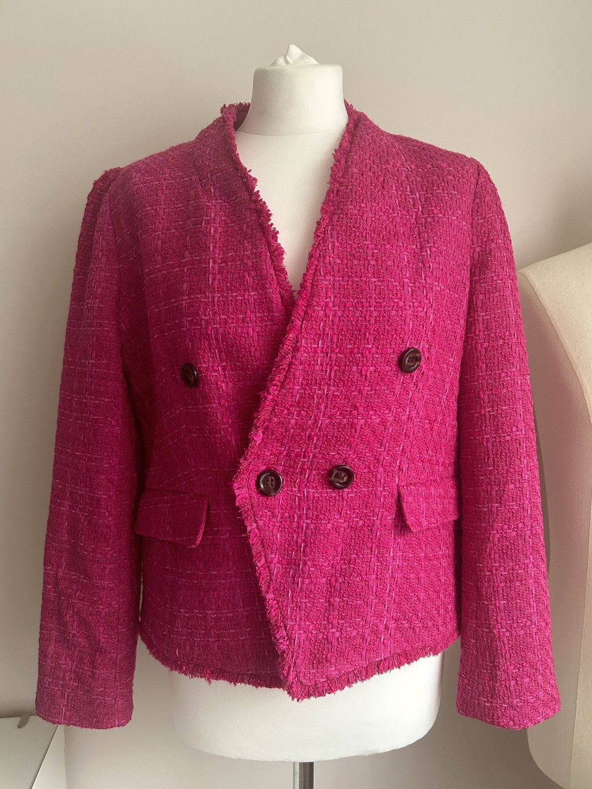 Ann Taylor pink blazer ann taylor tweed Size M / US 6-8 / IT 42-44 - 1 Thumbnail