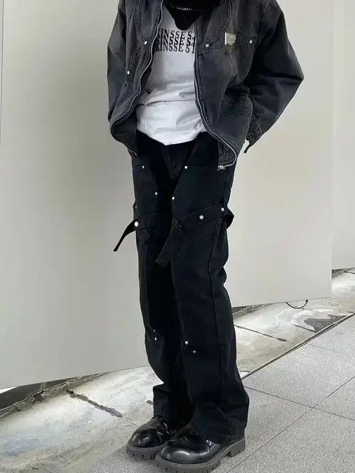 VIBE utility flared carpenter punk pants Size US 32 / EU 48 - 3 Thumbnail