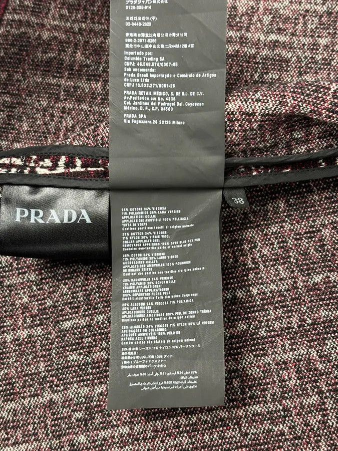 Prada AW2015 Prada Textured Black & Bordeaux Tweed Long Coat Size S / US 4 / IT 40 - 12 Thumbnail