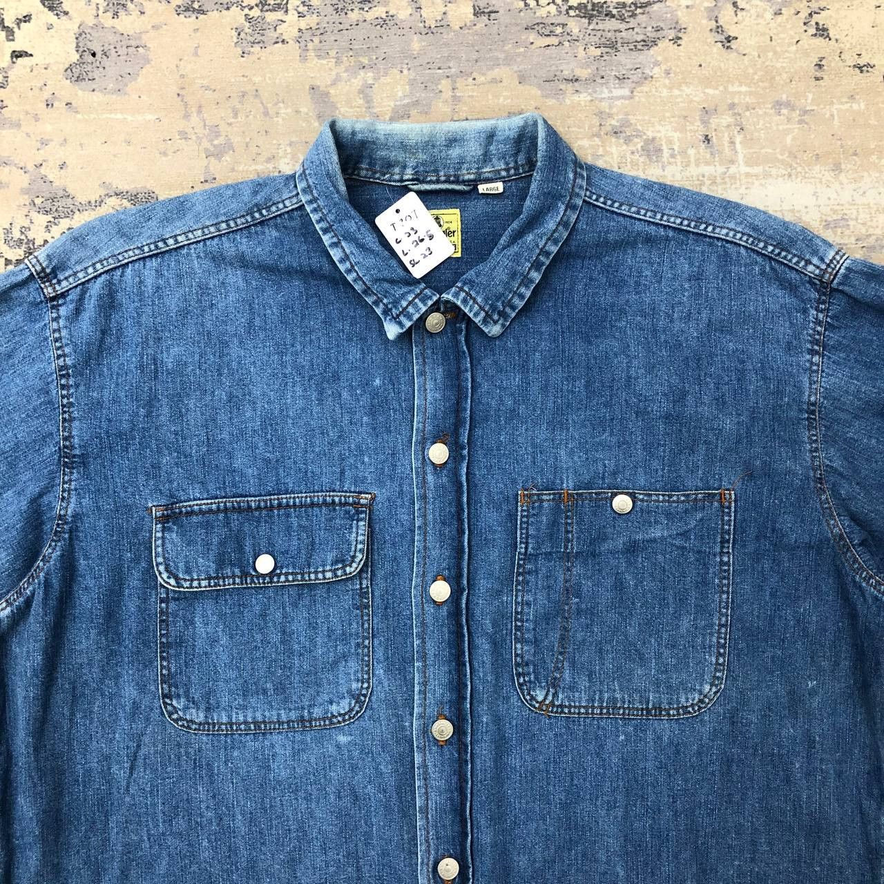 Vintage × Wrangler T307 VTG BLUE BELL WRANGLER DUNGAREES DENIM SHIRTS Size US L / EU 52-54 / 3 - 5 Thumbnail