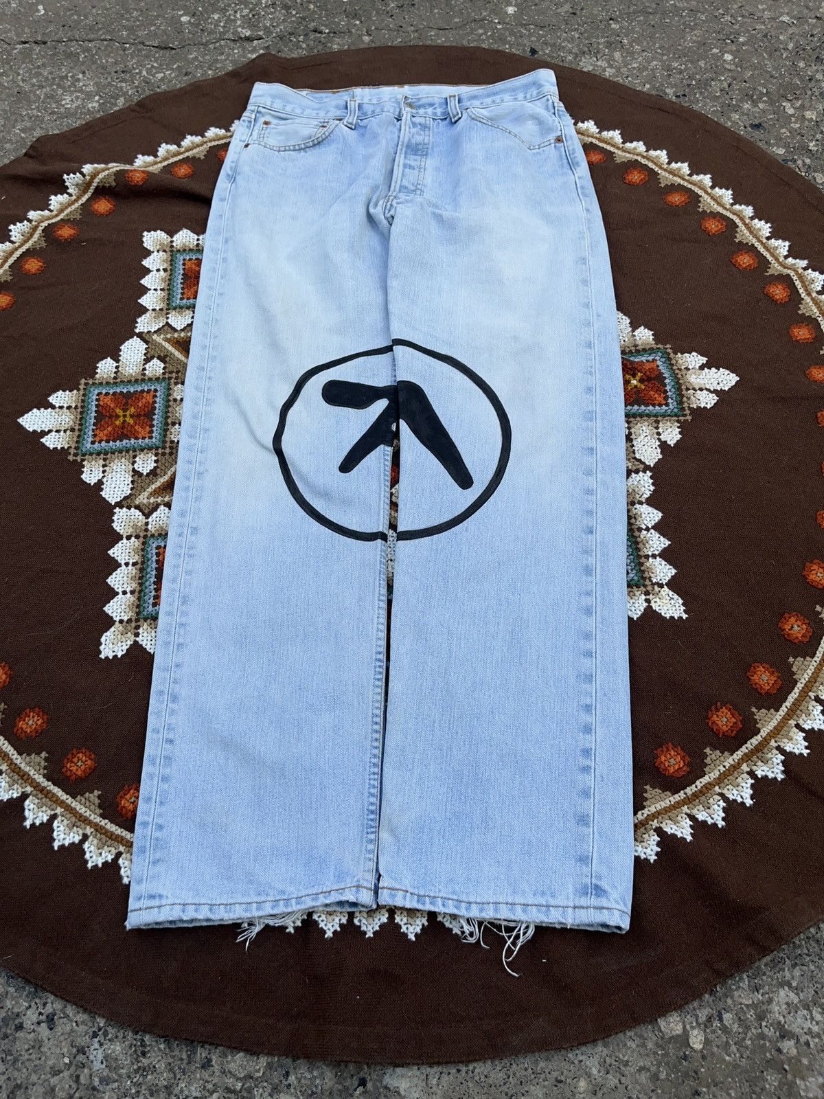 Apex Aphex Twin Custom Made Jeans On Vintage Levi’s 501 Size US 34 / EU 50 - 4 Thumbnail