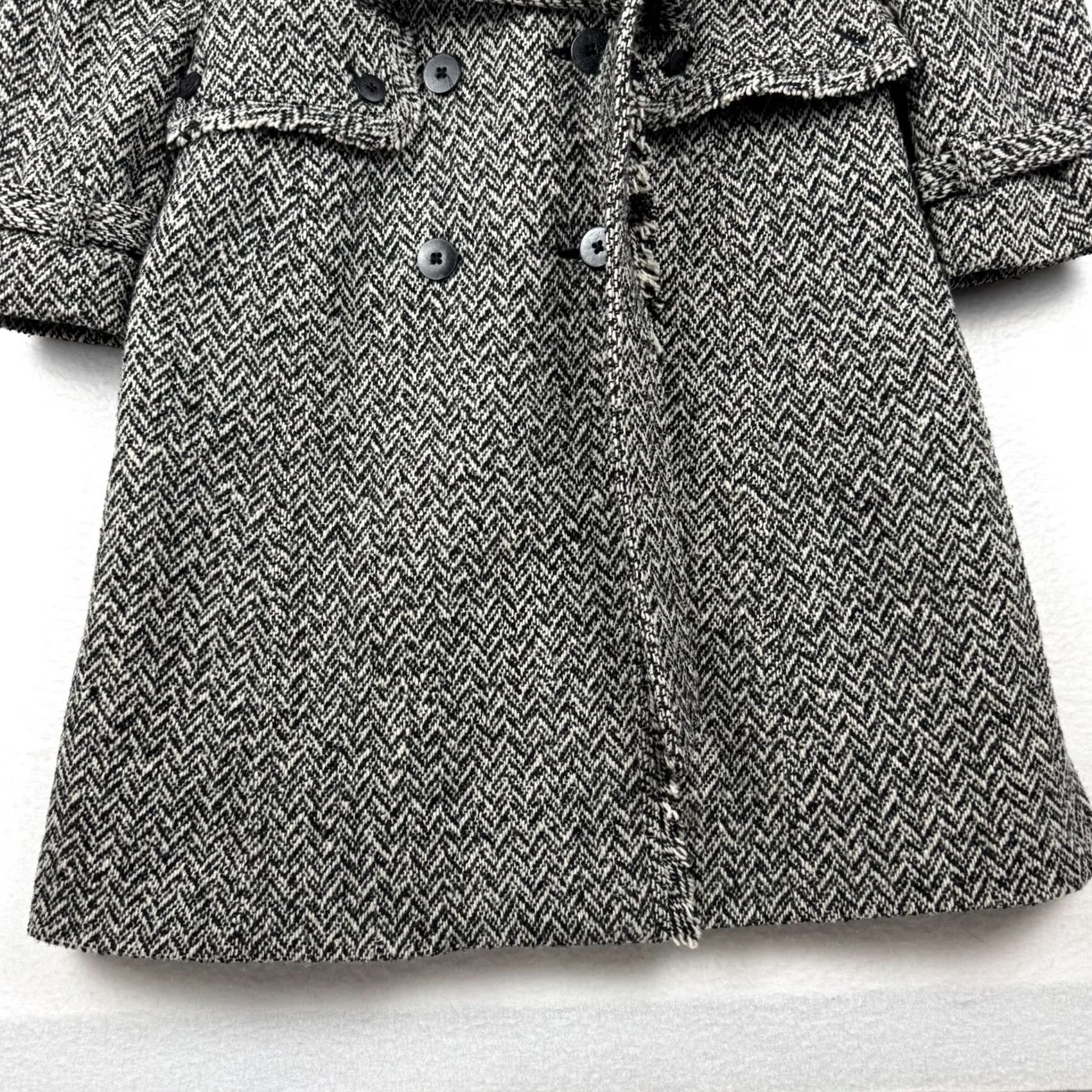 Banana Republic VINTAGE Banana Republic Women's M Wool Tweed Double Breasted Trench Coat Size M / US 6-8 / IT 42-44 - 4 Thumbnail