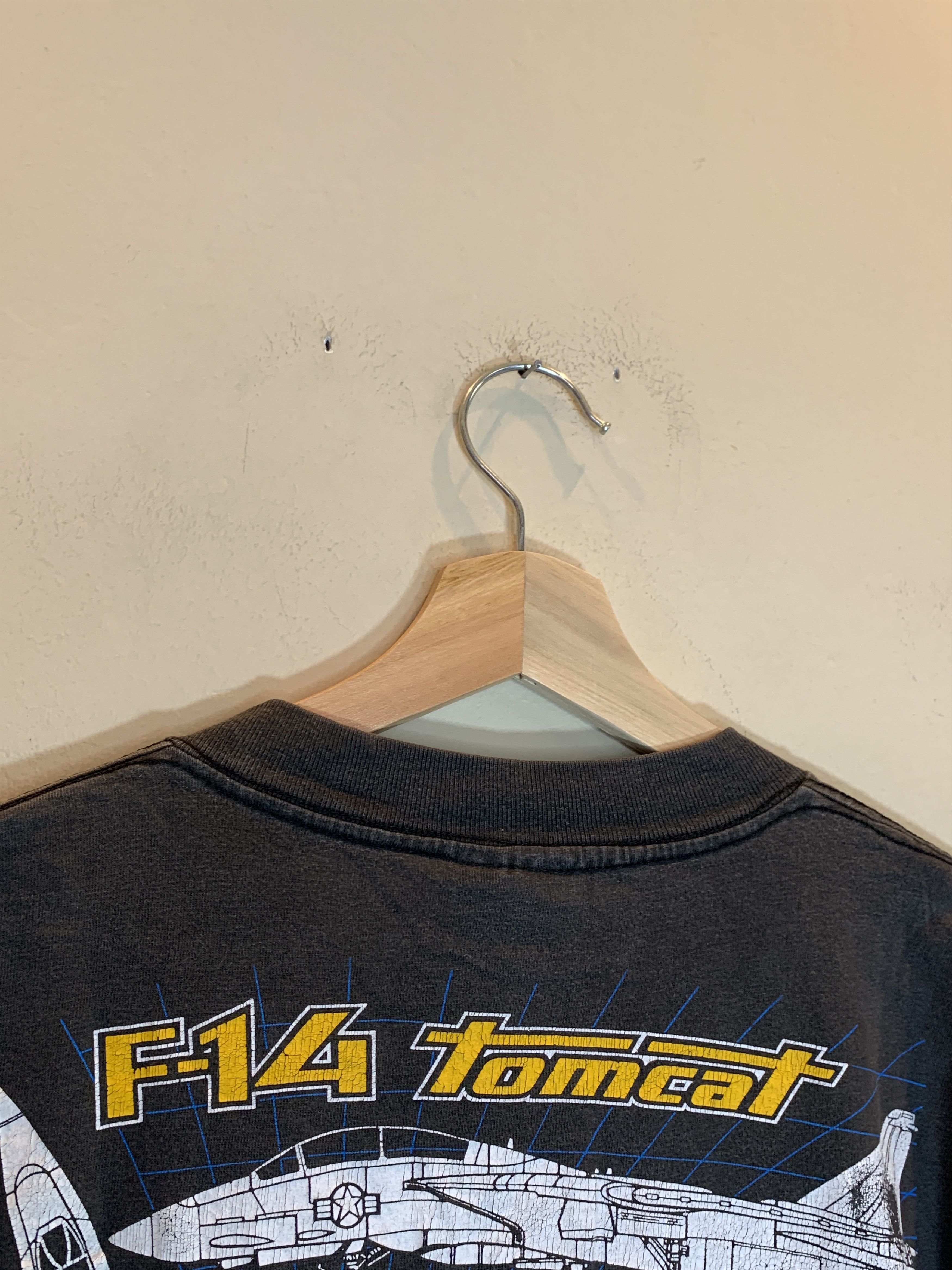 Vintage RARE Vintage 80s F14 Tomcat Top Gun Military Jet Plane Shirt Size US L / EU 52-54 / 3 - 10 Thumbnail