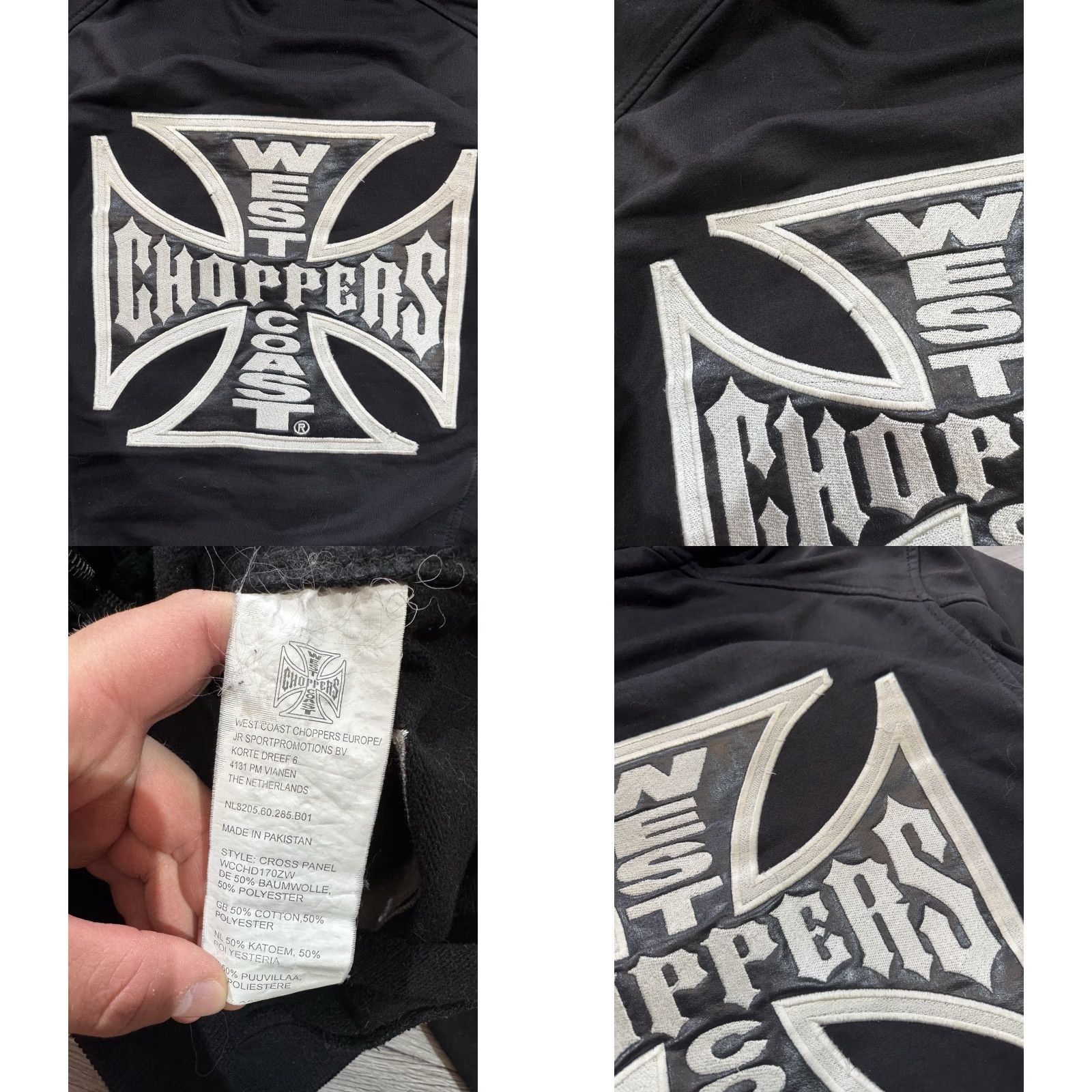 West Coast Choppers West Coast Choppers Zip Black Hoodie Iron Cross Logo Full Zip 3XL Mens Hoodie Long Sleeve Size US XXL / EU 58 / 5 - 11 Thumbnail
