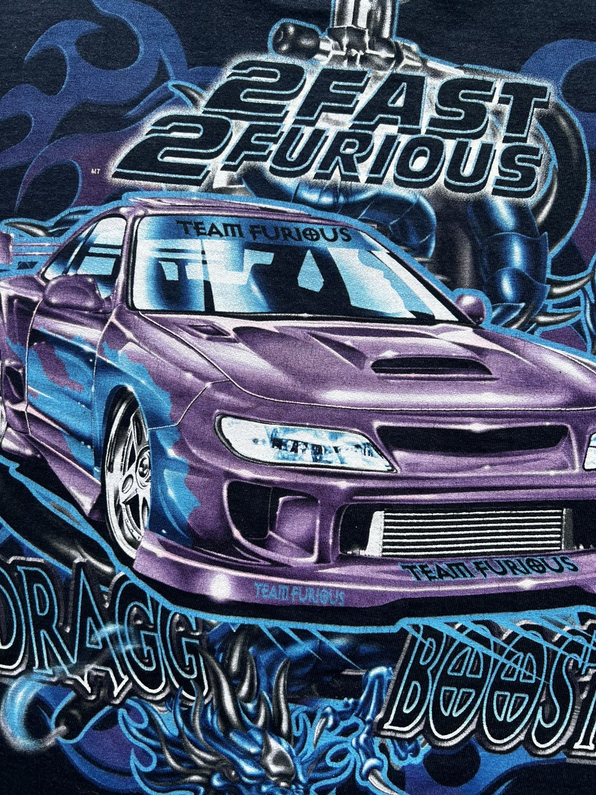Vintage ‘00s 2 Fast 2 Furious Movie Promo Tee Shirt Car Dragg Boost Size US XL / EU 56 / 4 - 6 Thumbnail