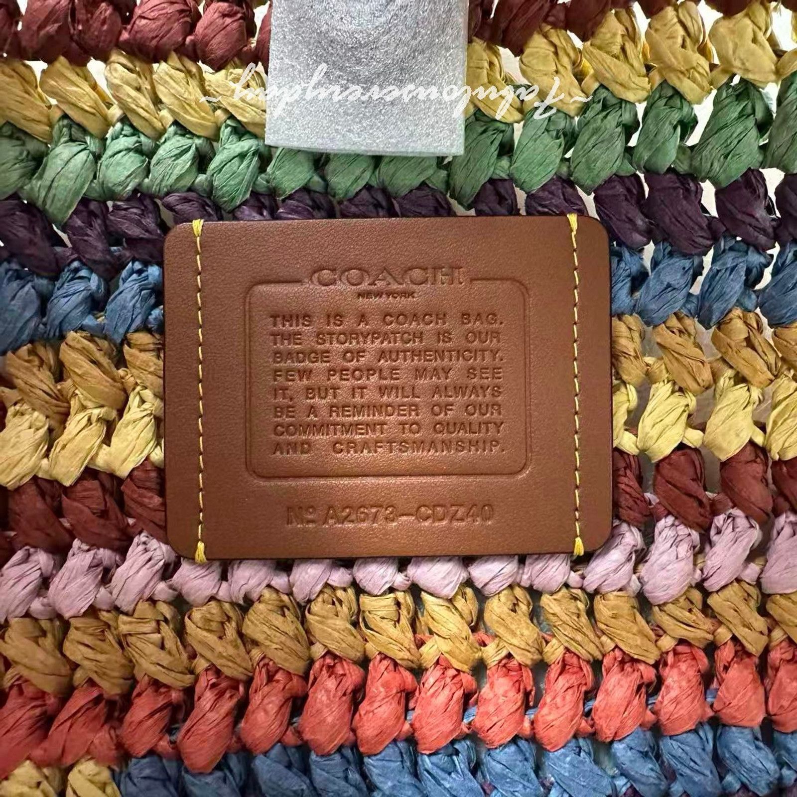 Coach COACH Brooklyn Shoulder Bag 34 In Straw/Brass/Multi CDZ40 Size ONE SIZE - 11 Thumbnail