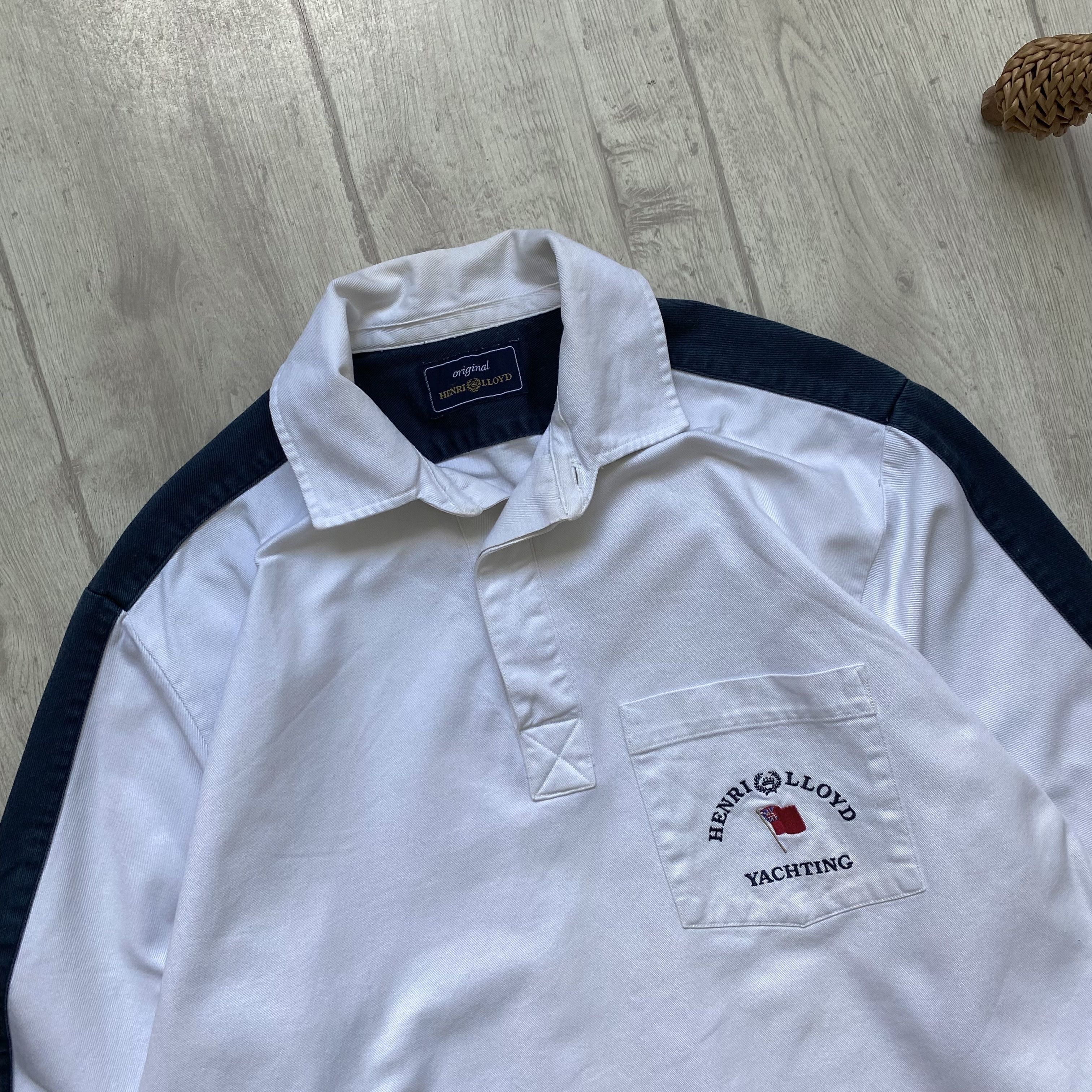 Henri Lloyd 🛥️ Vintage 90s Henri Lloyd Yachting Heavy Regby polo shirt Size US L / EU 52-54 / 3 - 2 Thumbnail