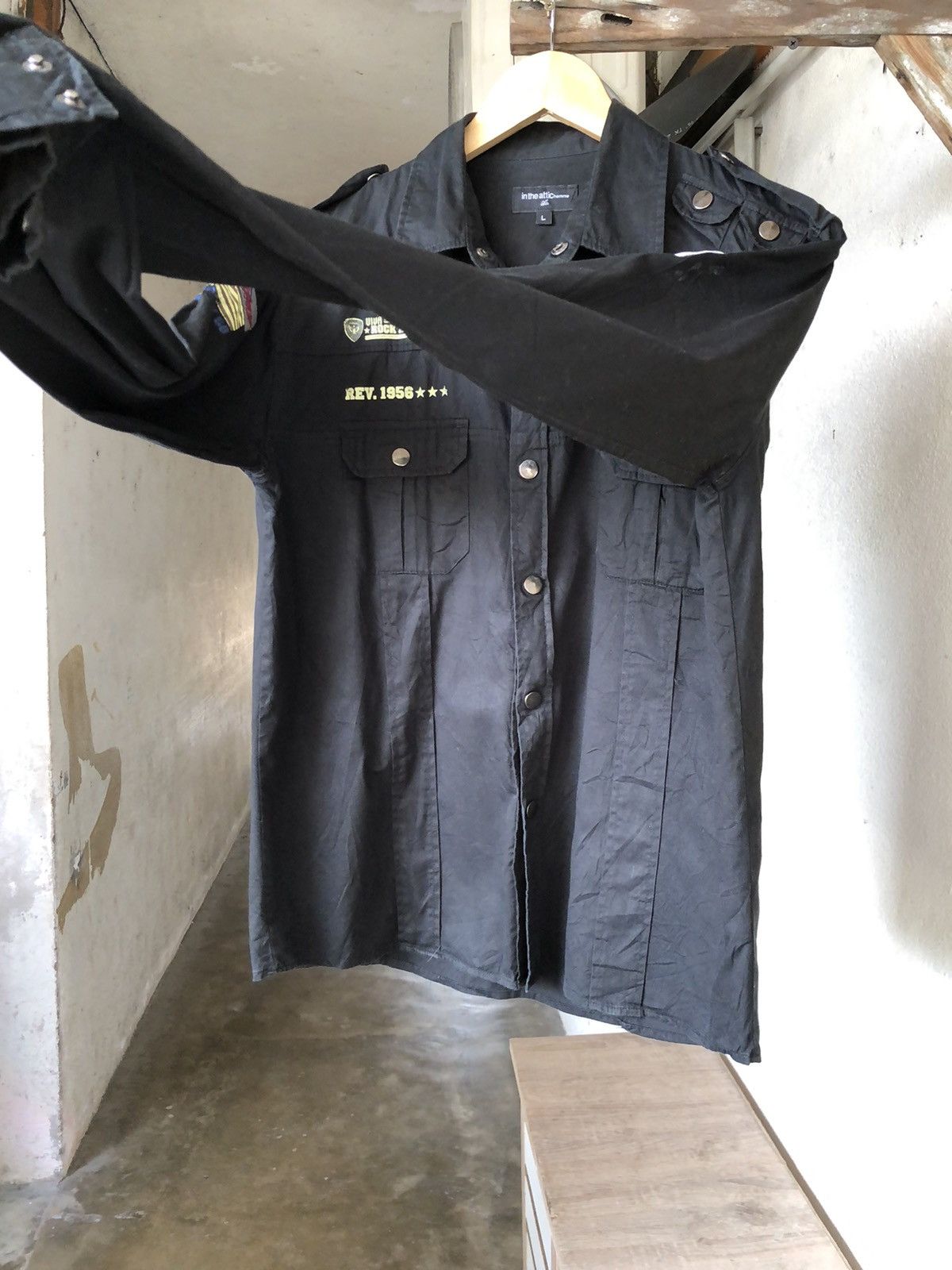 If Six Was Nine Rare❗️In The Attic Homme Punk Multi Patches Shirt Size US L / EU 52-54 / 3 - 15 Thumbnail
