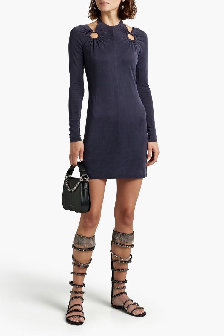 Dion Lee DION LEE Cutout cupro-blend mini dress Navy UK 8 Size S / US 4 / IT 40 - 1 Thumbnail