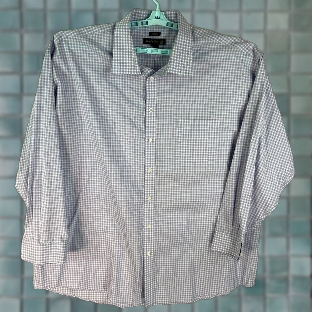 Joseph VINTAGE Joseph & Fess Button Up Plaid Shirt Mens 20 36/37 Tall Blue Gray Size US XXL / EU 58 / 5 - 1 Thumbnail