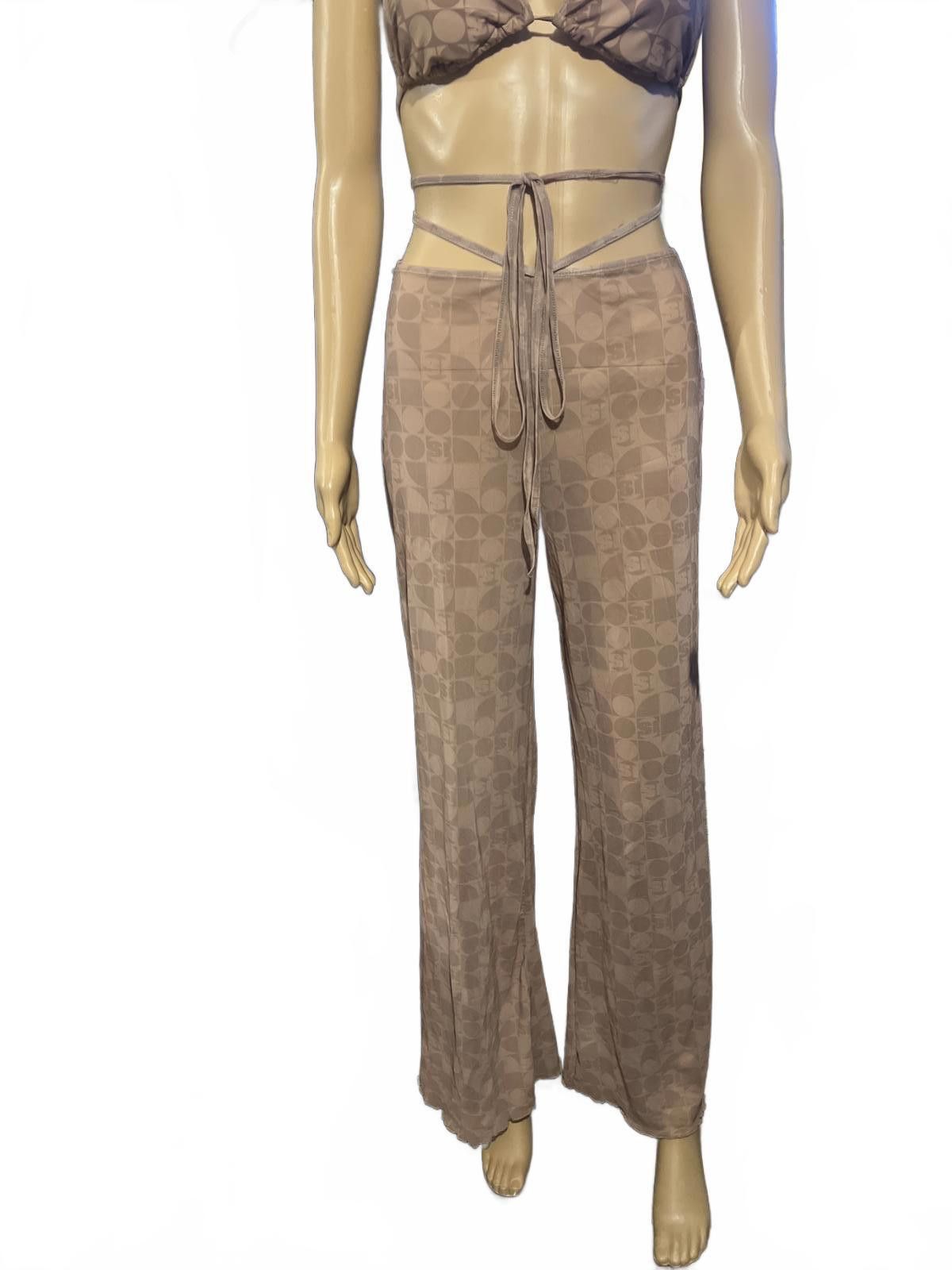 Other Sports Illustrated Brown 2Piece Halter Top Flared Pants OS Size ONE SIZE - 3 Thumbnail