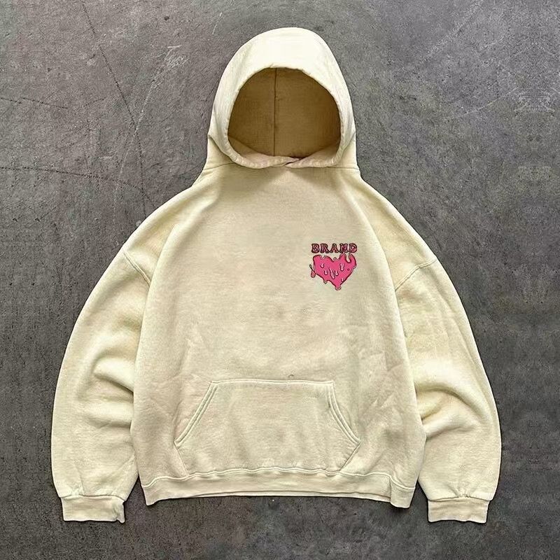 Japanese Brand × Vintage Heart-shaped print apricot street style hoodie y2k Size US L / EU 52-54 / 3 - 2 Thumbnail