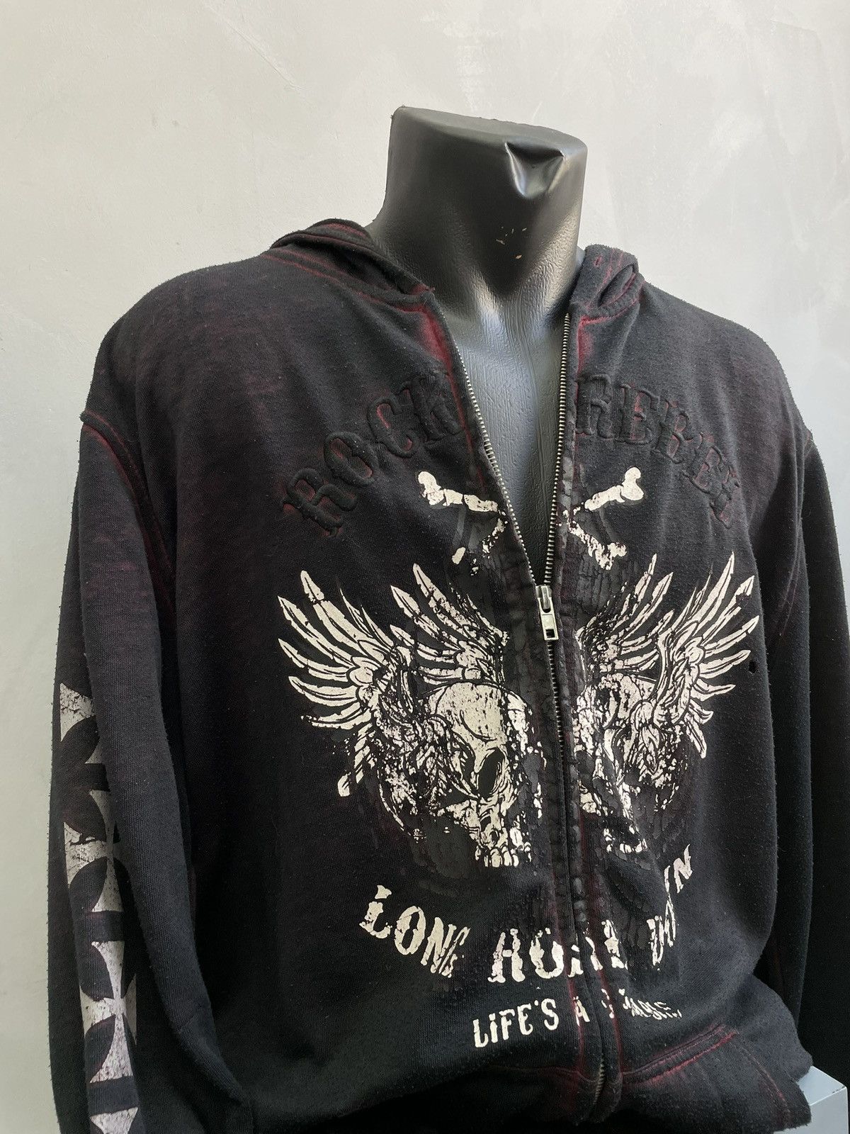 Other Rare skull affliction style hoodie y2k hype Size US L / EU 52-54 / 3 - 8 Thumbnail