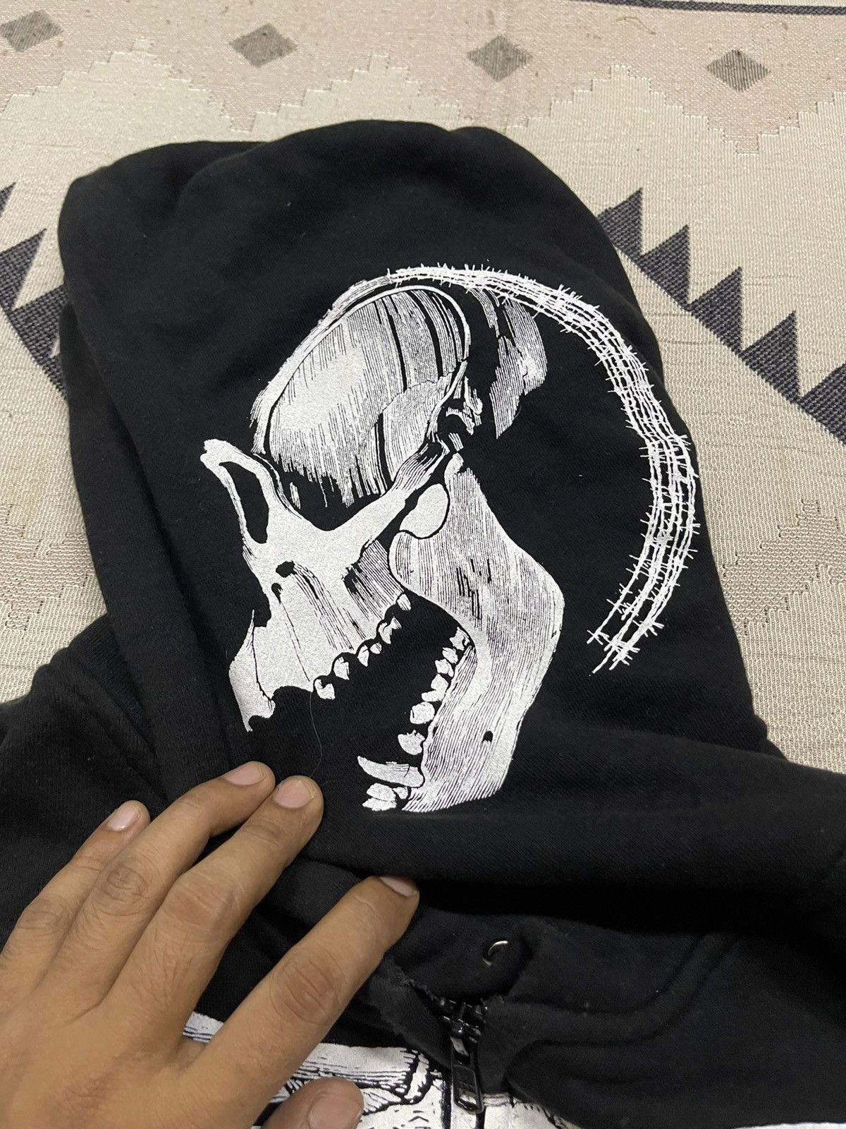 If Six Was Nine 00s IFSIXWASNINE STYLE BLACK GOTHIC SKELETON ZIP UP HOODIE Size US L / EU 52-54 / 3 - 7 Thumbnail