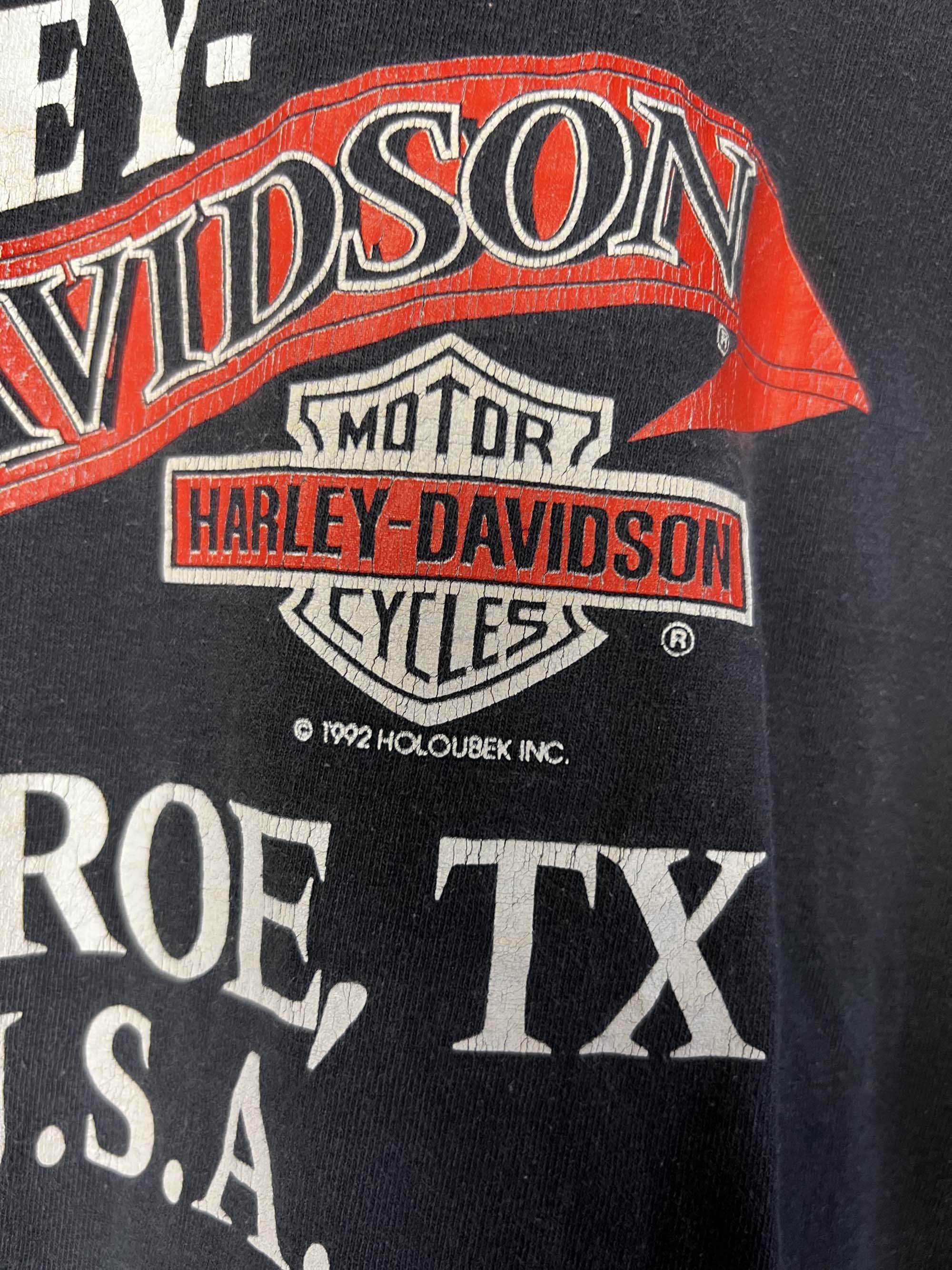 Harley Davidson Vintage 1992 Harley Davidson Motorcycles Conroe, TX T-Shirt Size US XL / EU 56 / 4 - 13 Thumbnail